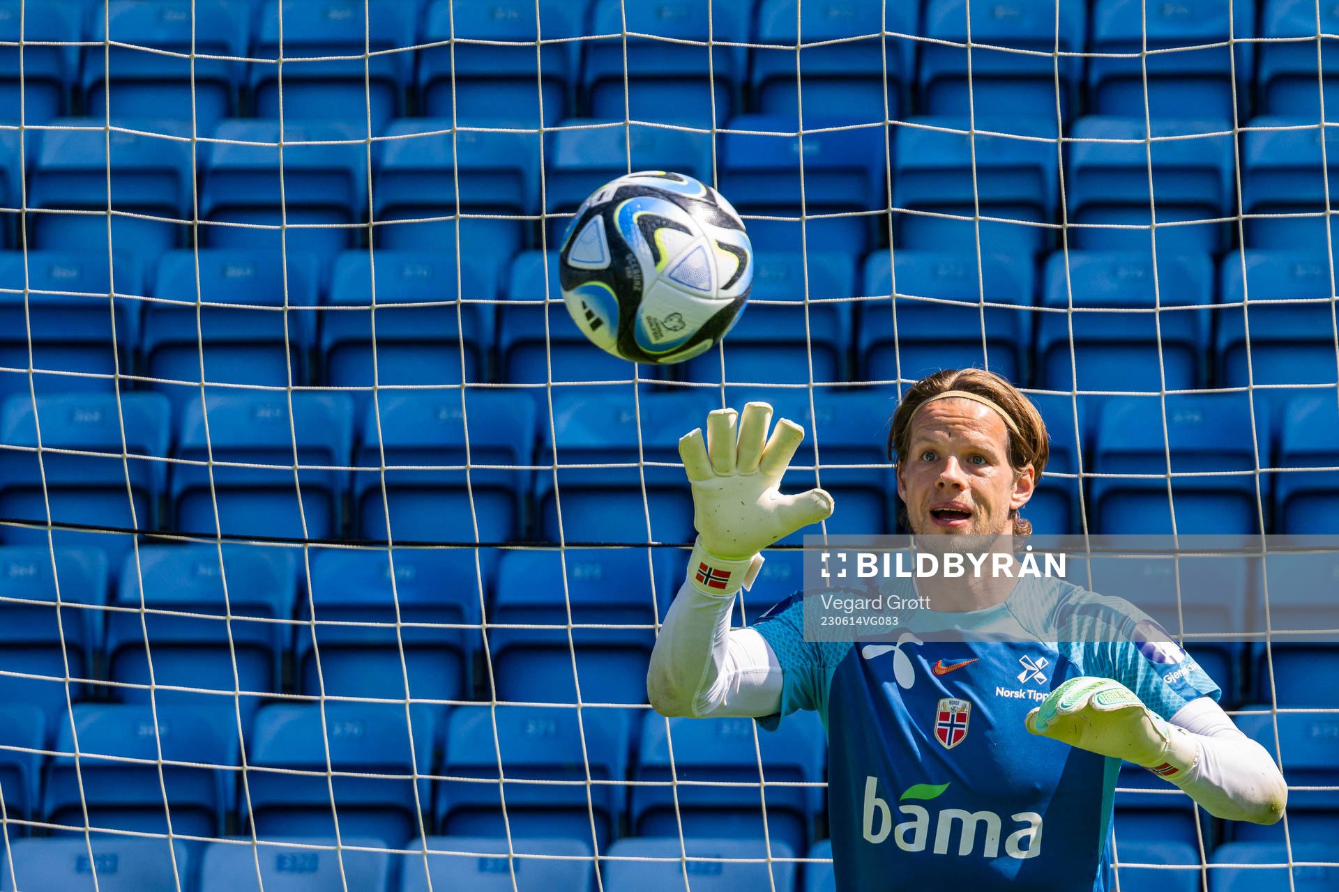 Goalkeeper Ørjan Håskjold Nyland of the Norwegian