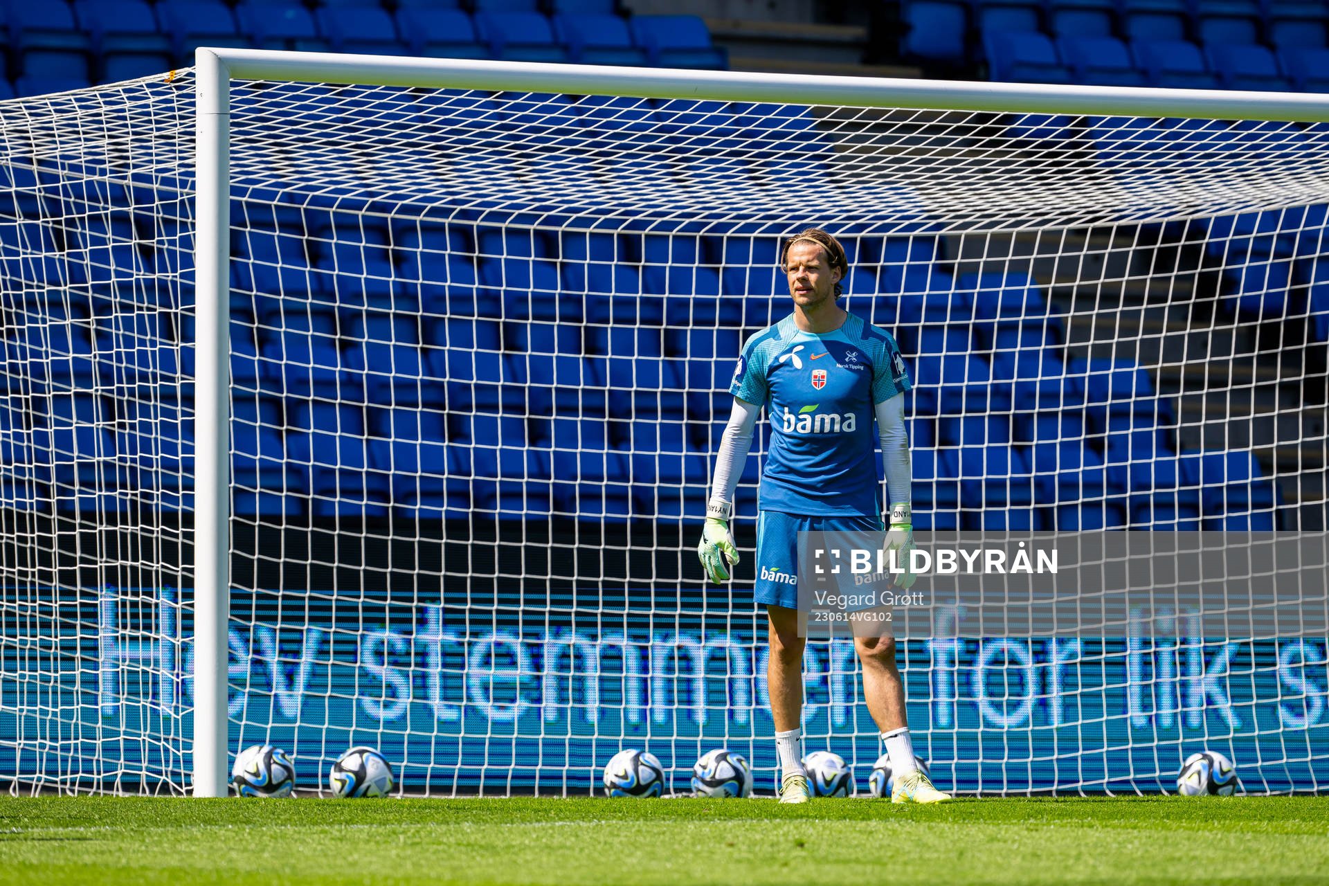 Goalkeeper Ørjan Håskjold Nyland of the Norwegian