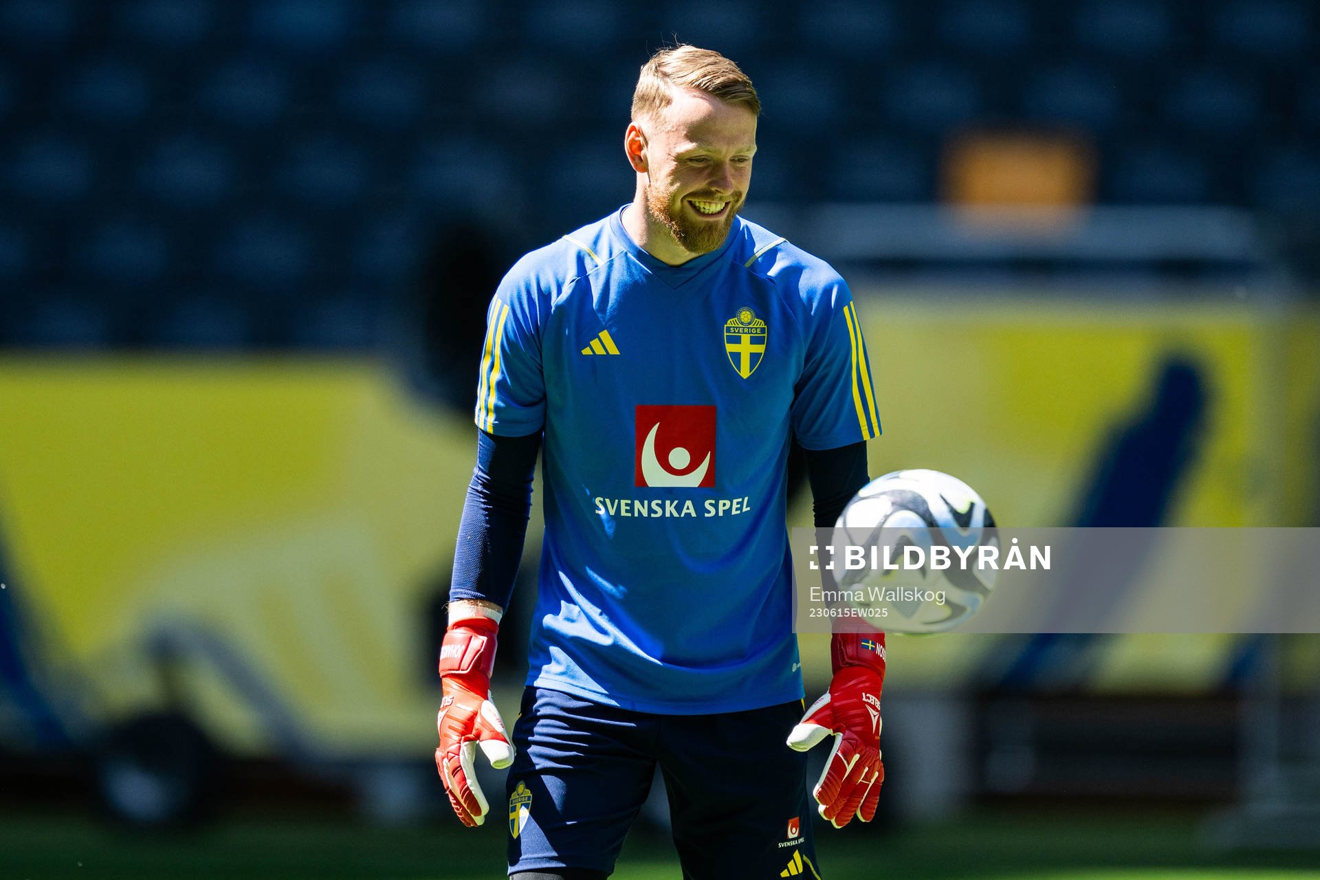 Goalkeeper Viktor Johansson of the Swedish national