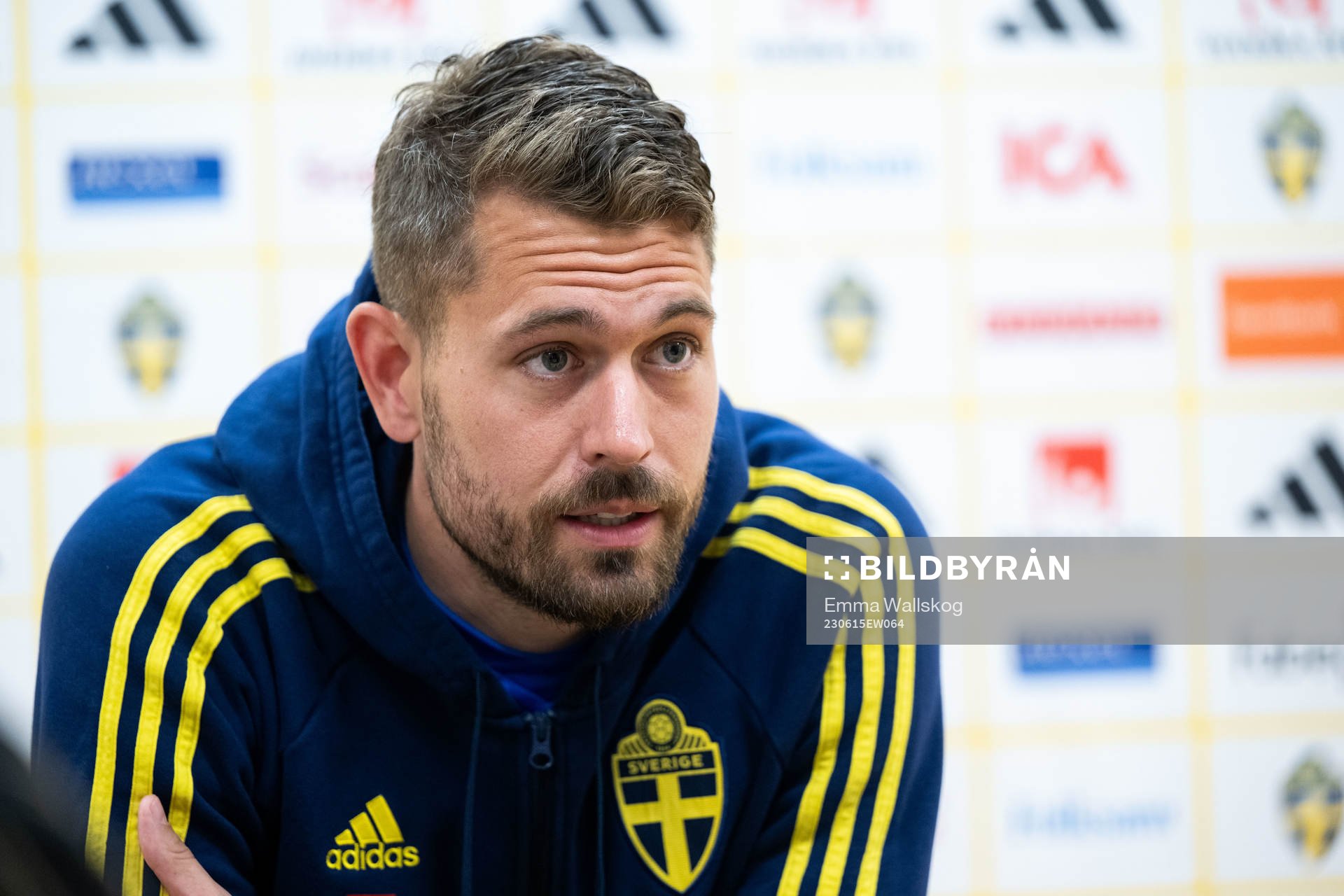 Goalkeeper Kristoffer Nordfeldt of the Swedish national