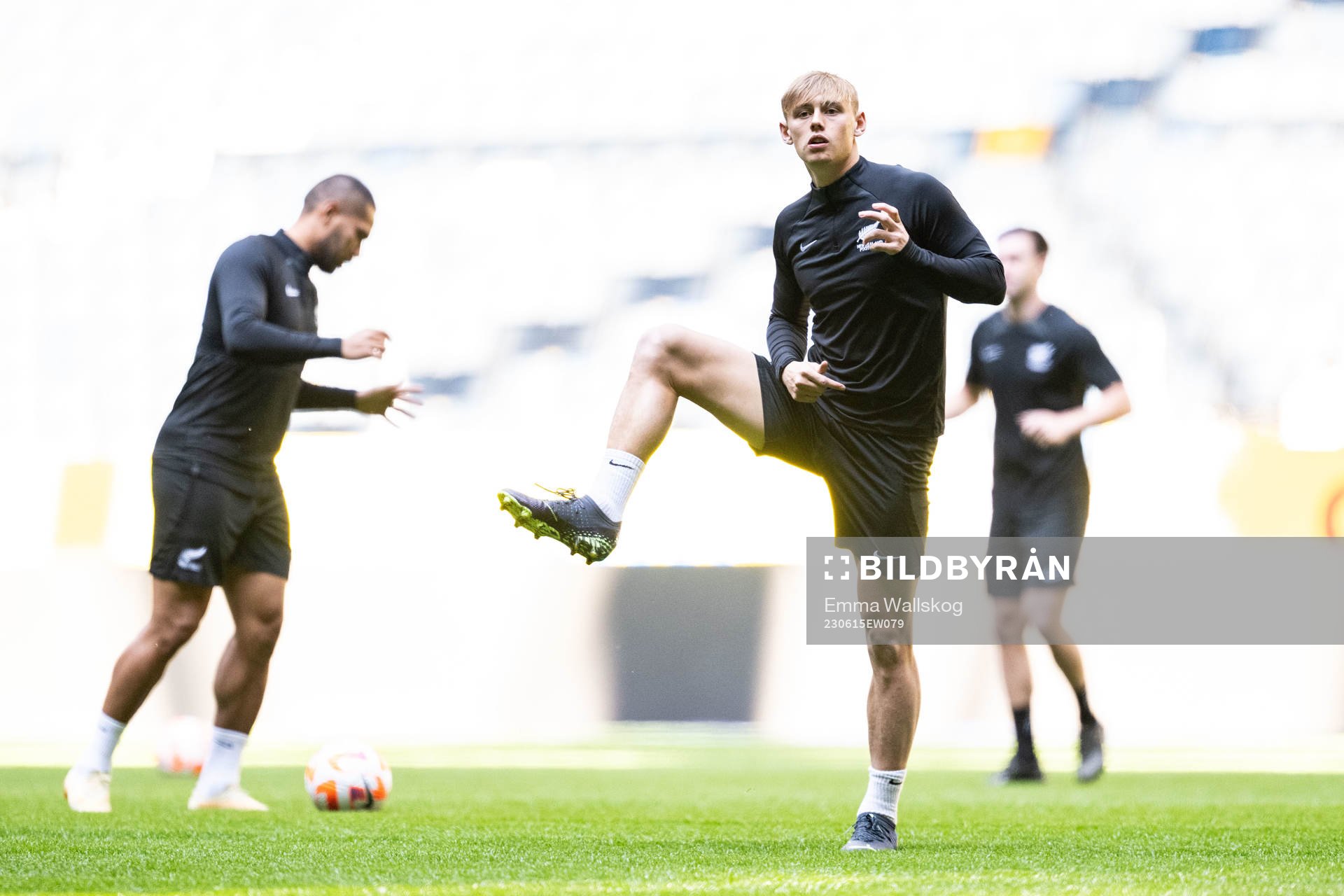 Ben Waine of New Zealand's national football team during a training session on June 15, 2023 in Stockholm. 
