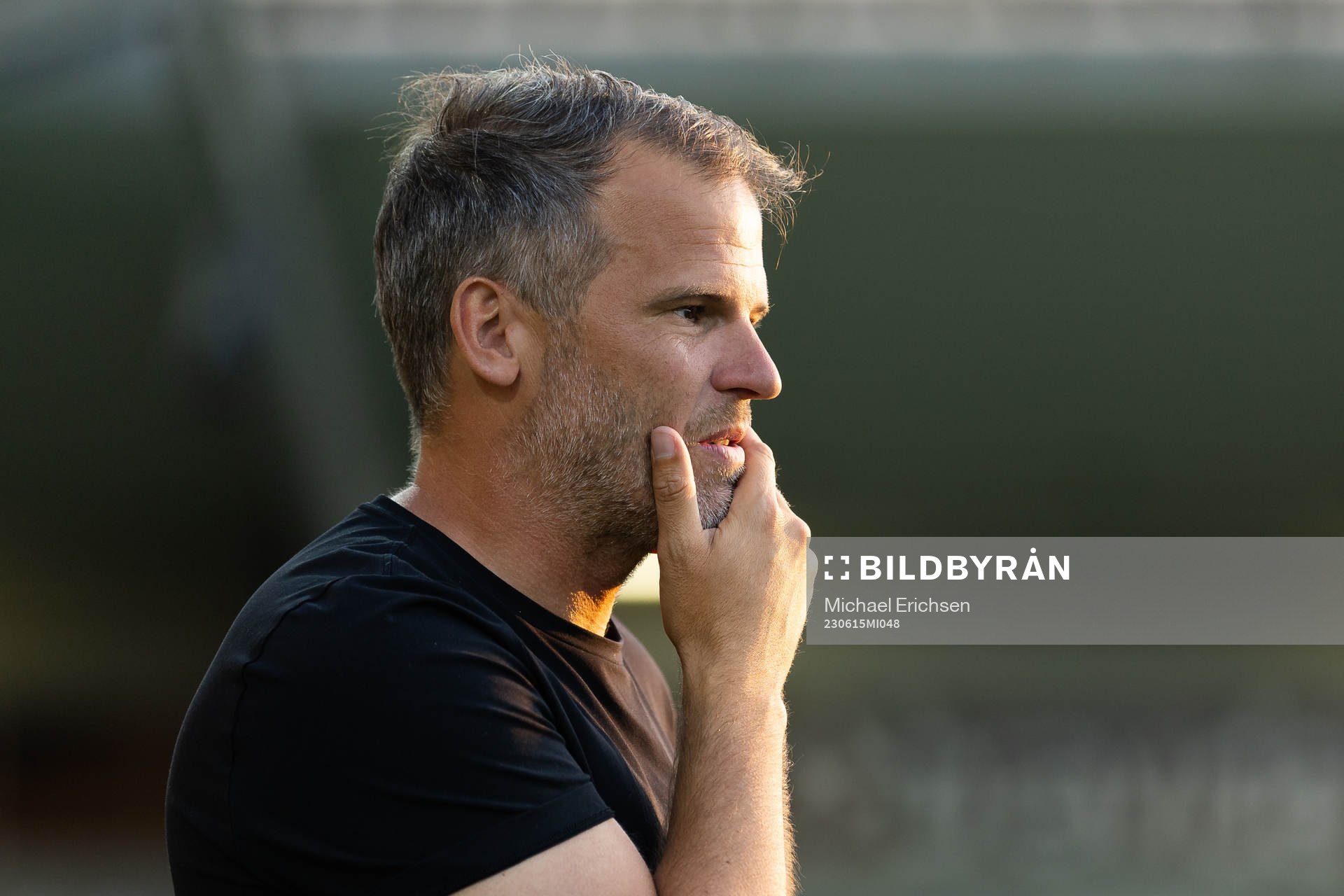 Häckens tränare Robert Vilahamn efter fotbollsmatchen i Damallsvenskan mellan Häcken och IK Uppsala den 15 juni 2023 i Göteborg. 