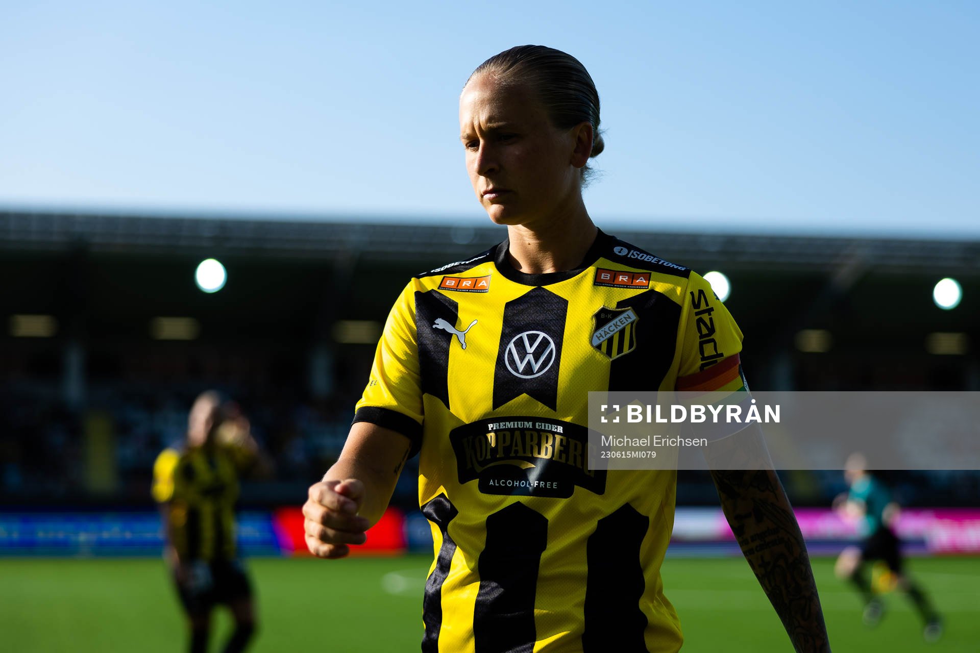 Häckens Filippa Curmark innan  fotbollsmatchen i