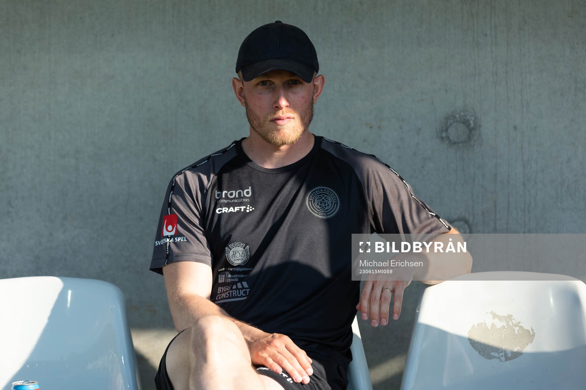 IK Uppsalas tränare Samuel Fagerholm innan fotbollsmatchen