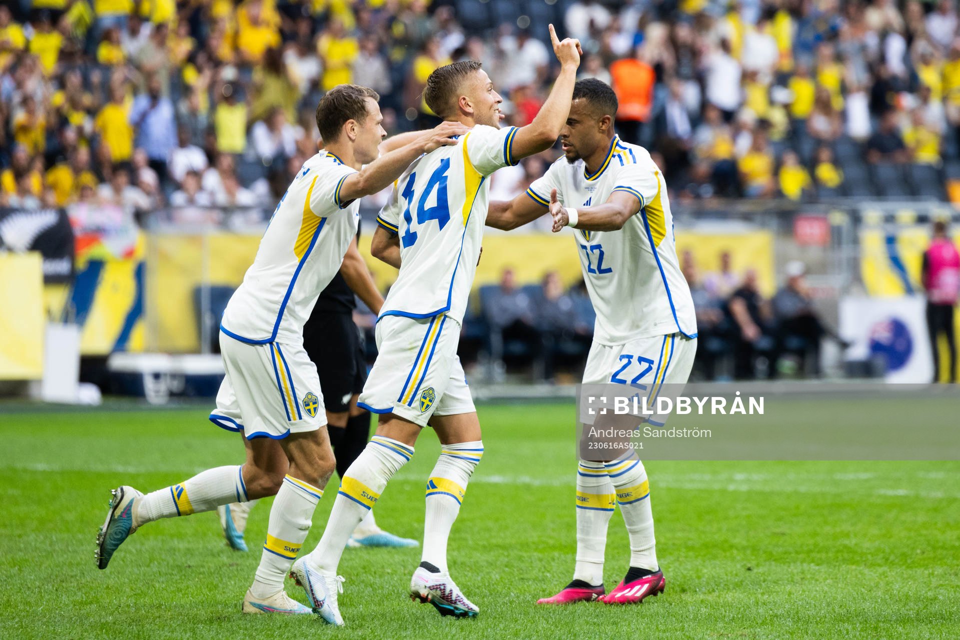 Jesper Karlsson of Sweden celebrates