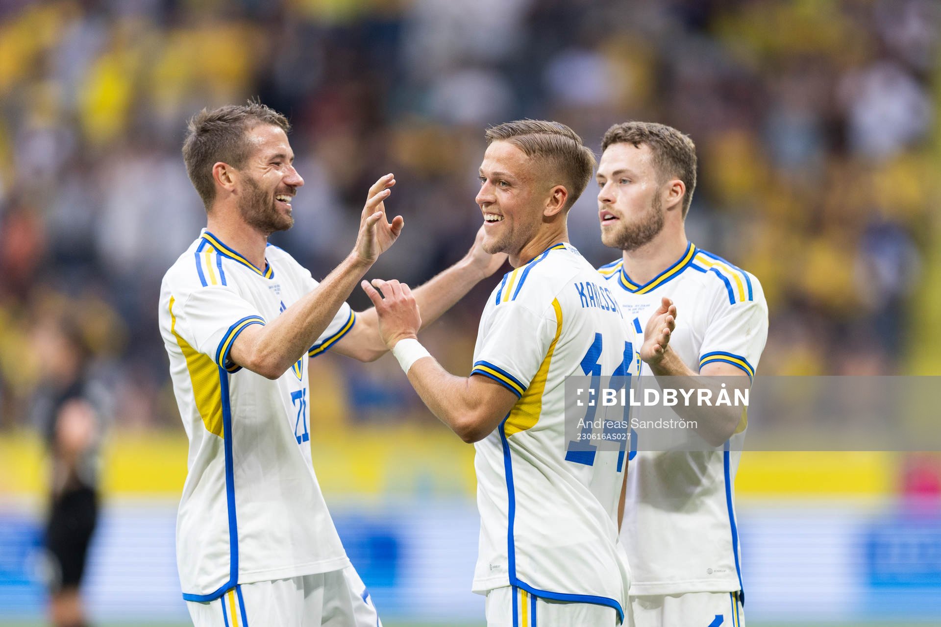 Jesper Karlsson of Sweden celebrates
