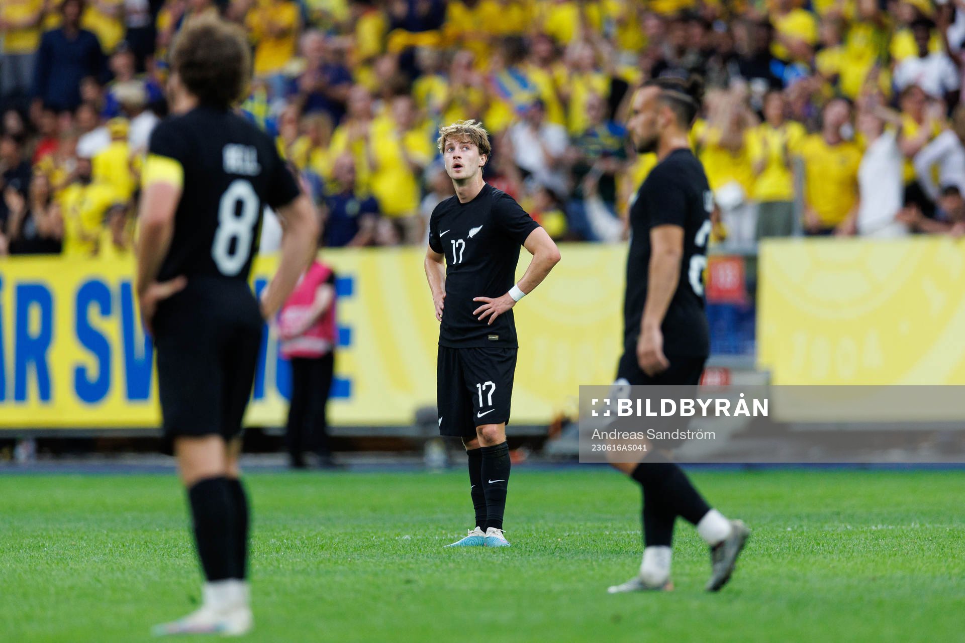 Alex Greive of New Zealand looks dejected