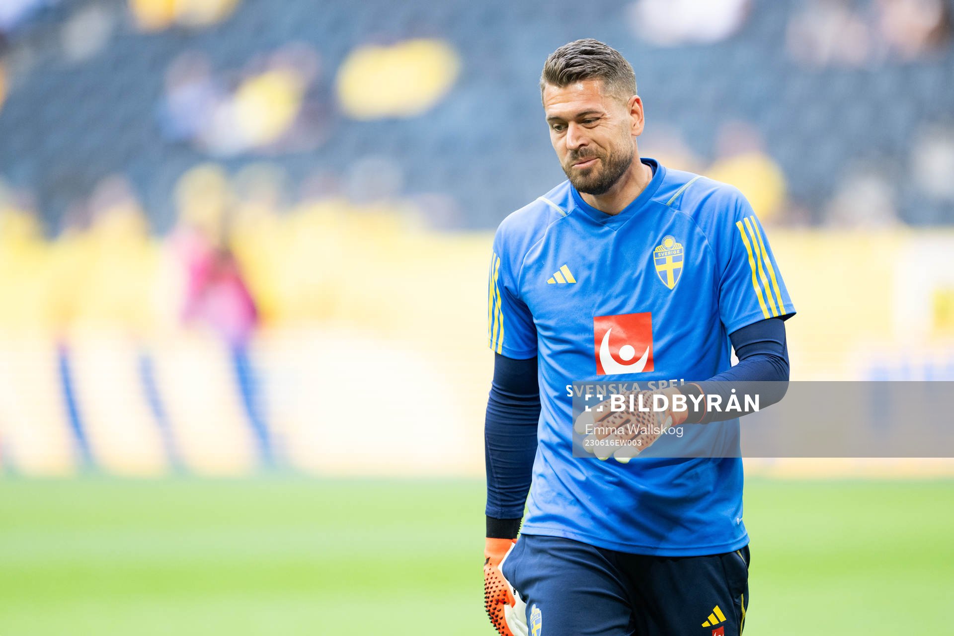 Goalkeeper Kristoffer Nordfeldt of Sweden