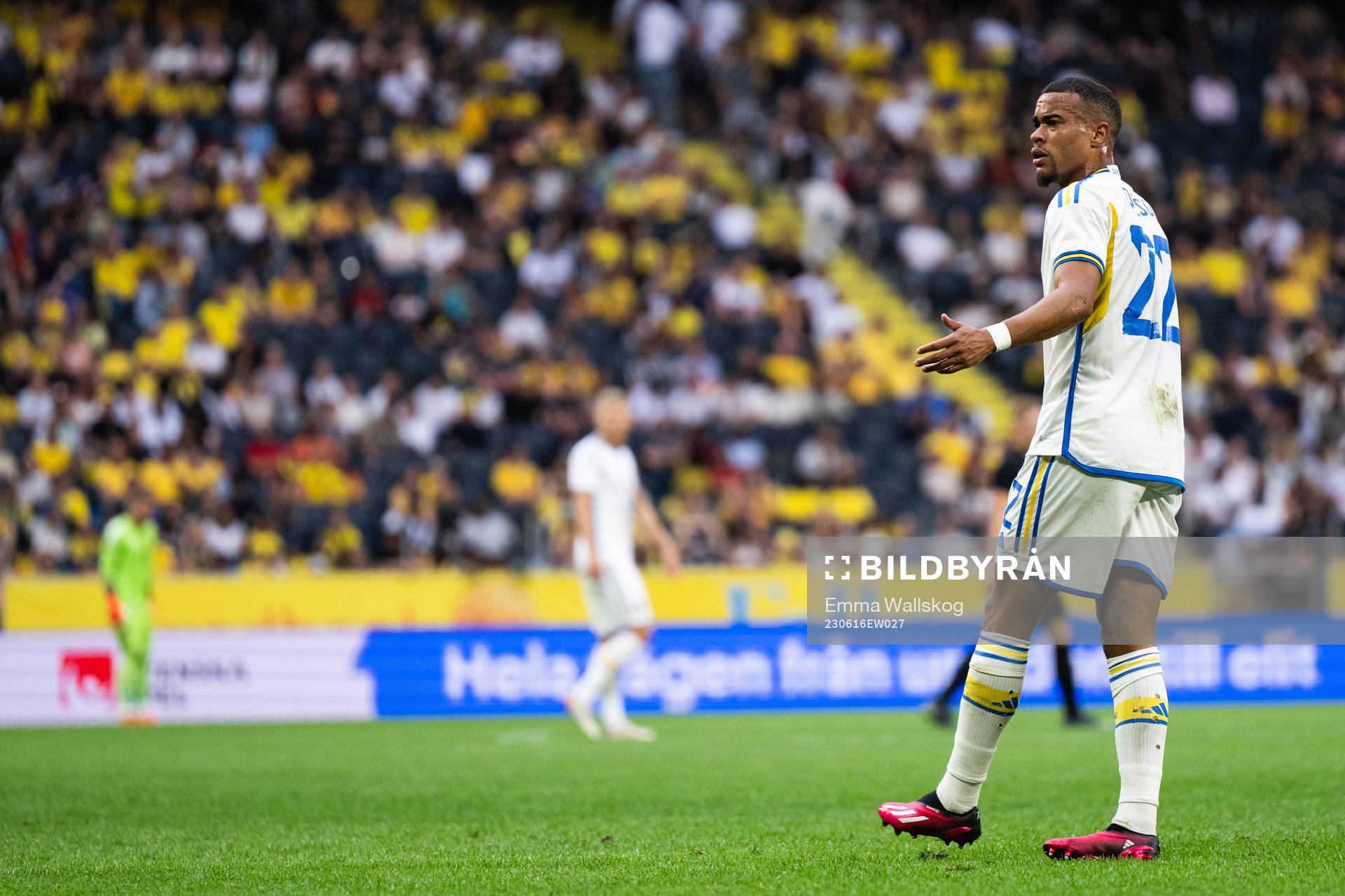 Robin Quaison of Sweden reacts