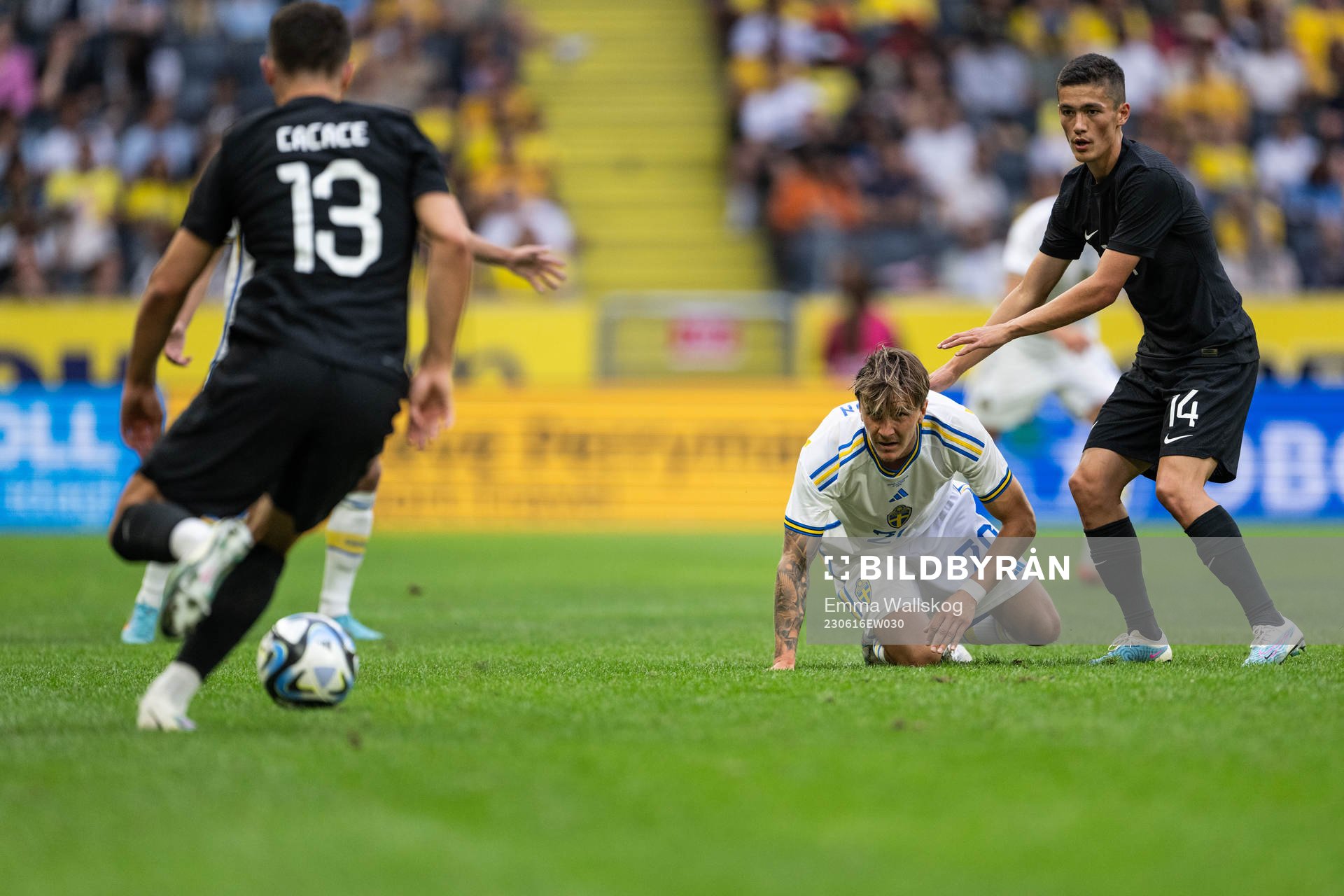 Liberato Cacace and Elijah Just of New Zealand against