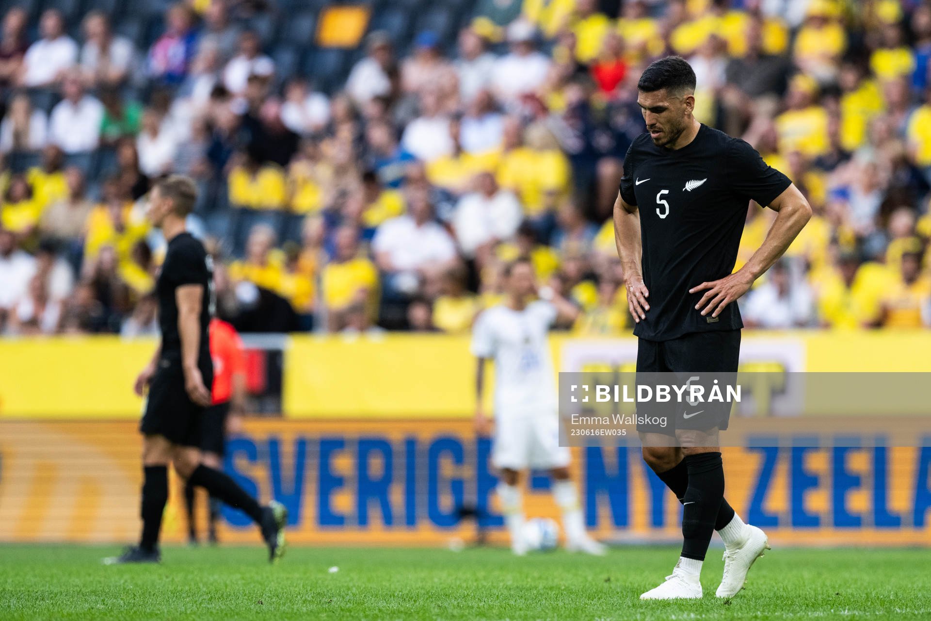 Michael Boxall of New Zealand looks dejected
