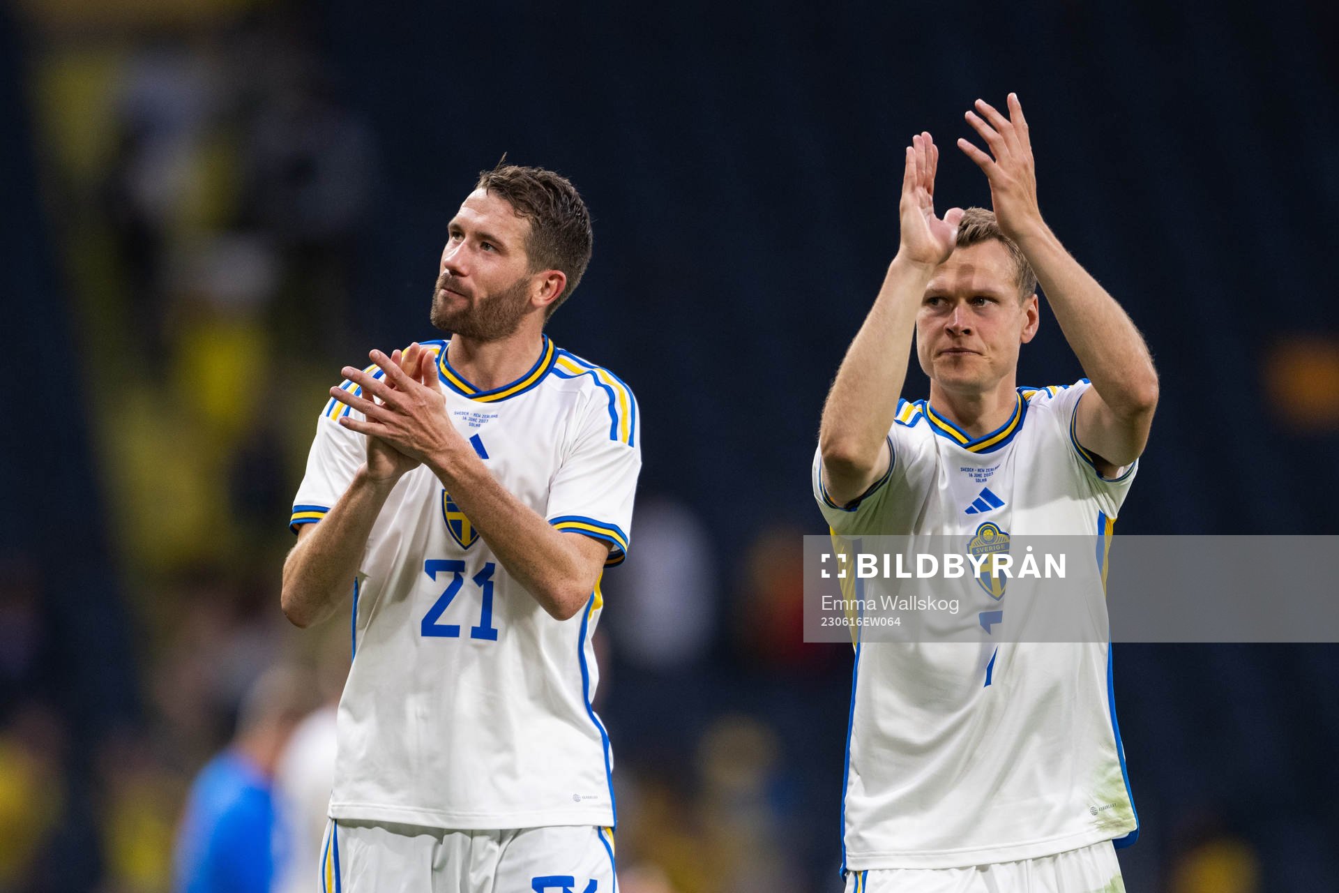 Marcus Rohdén and Viktor Claesson of Sweden celebrate