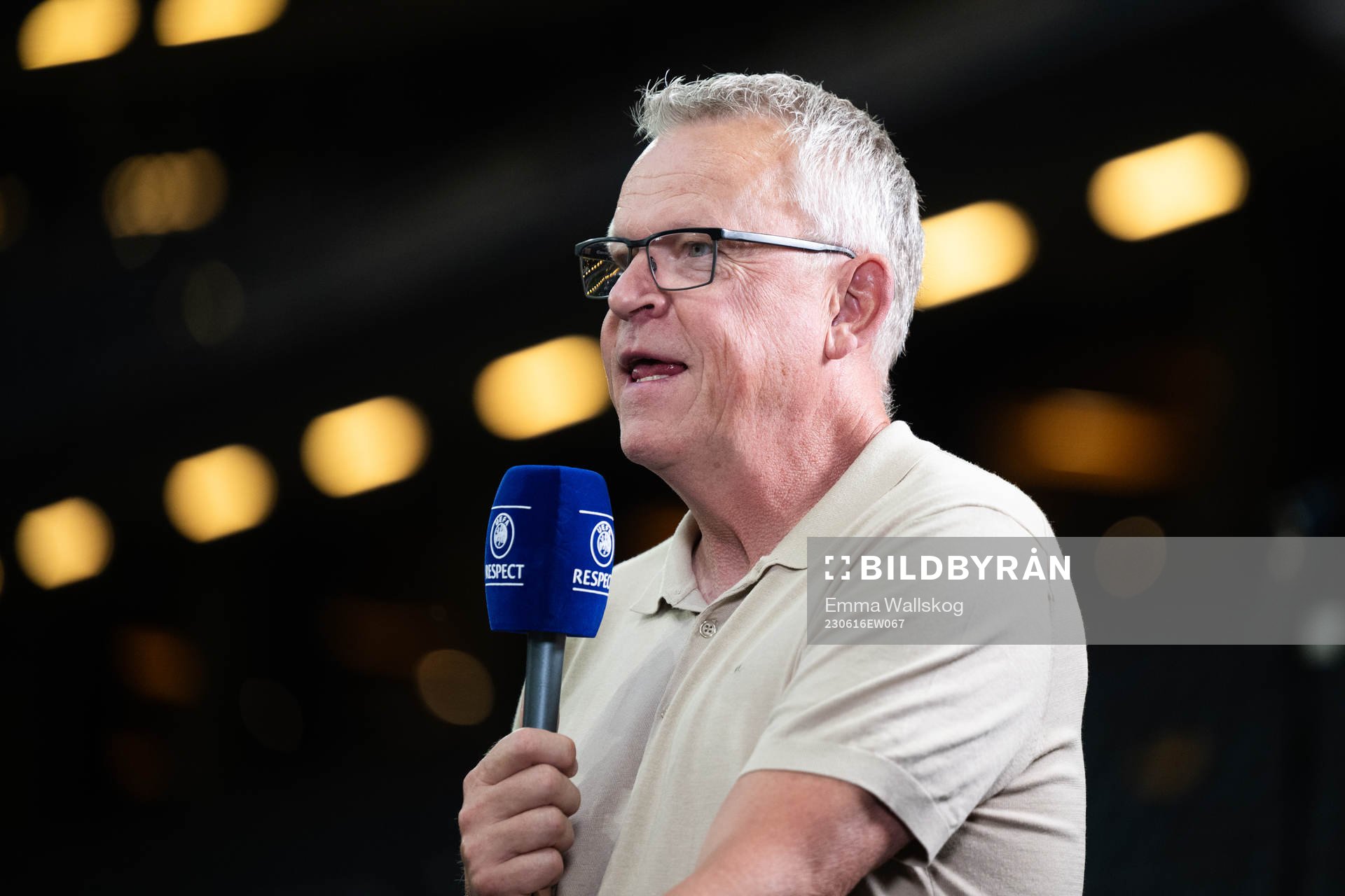 Head coach Janne Andersson of Sweden in the Viaplay studio