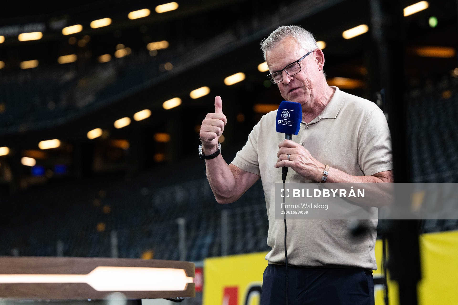 Head coach Janne Andersson of Sweden in the Viaplay studio
