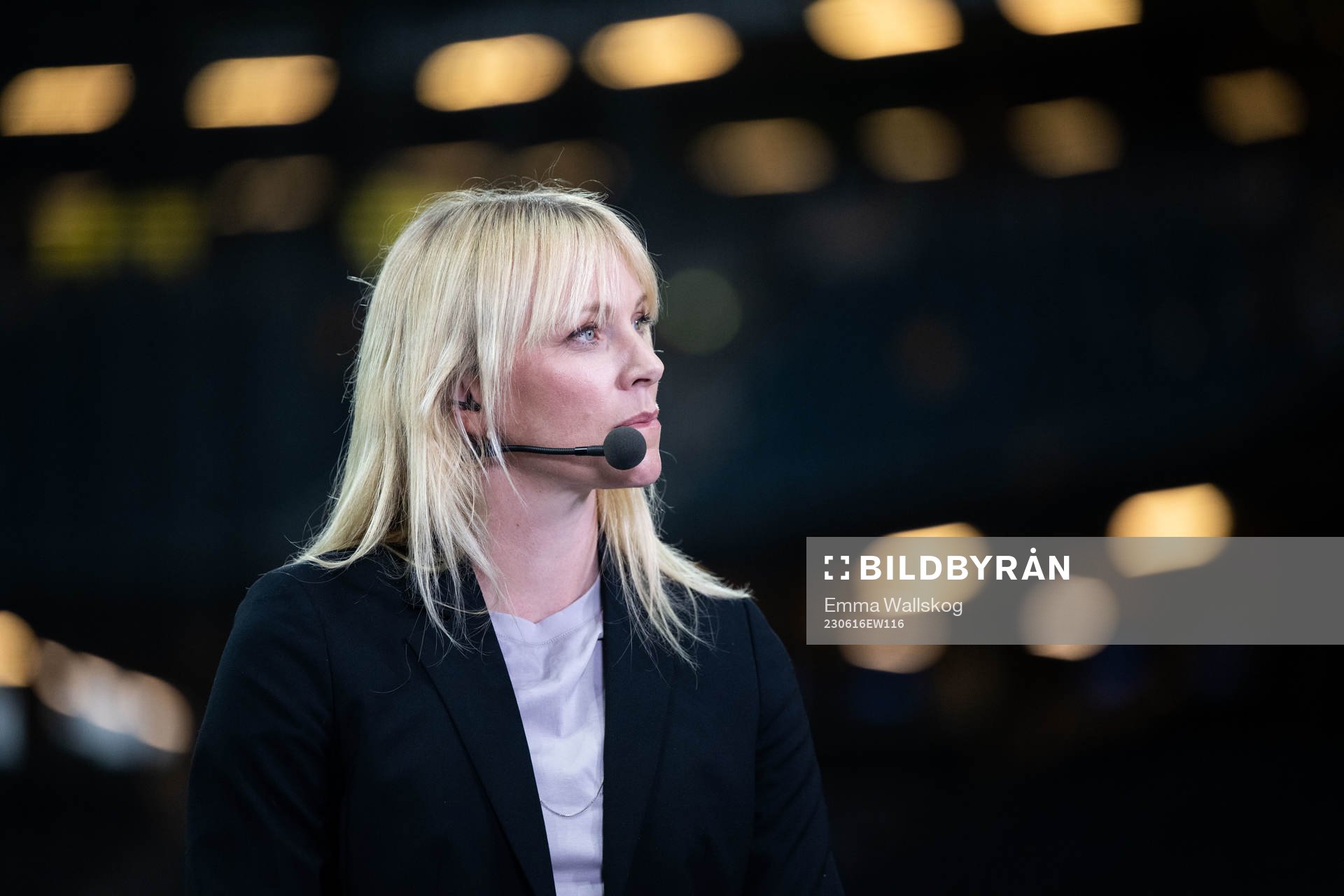 Johanna Frisk in the Viaplay studio