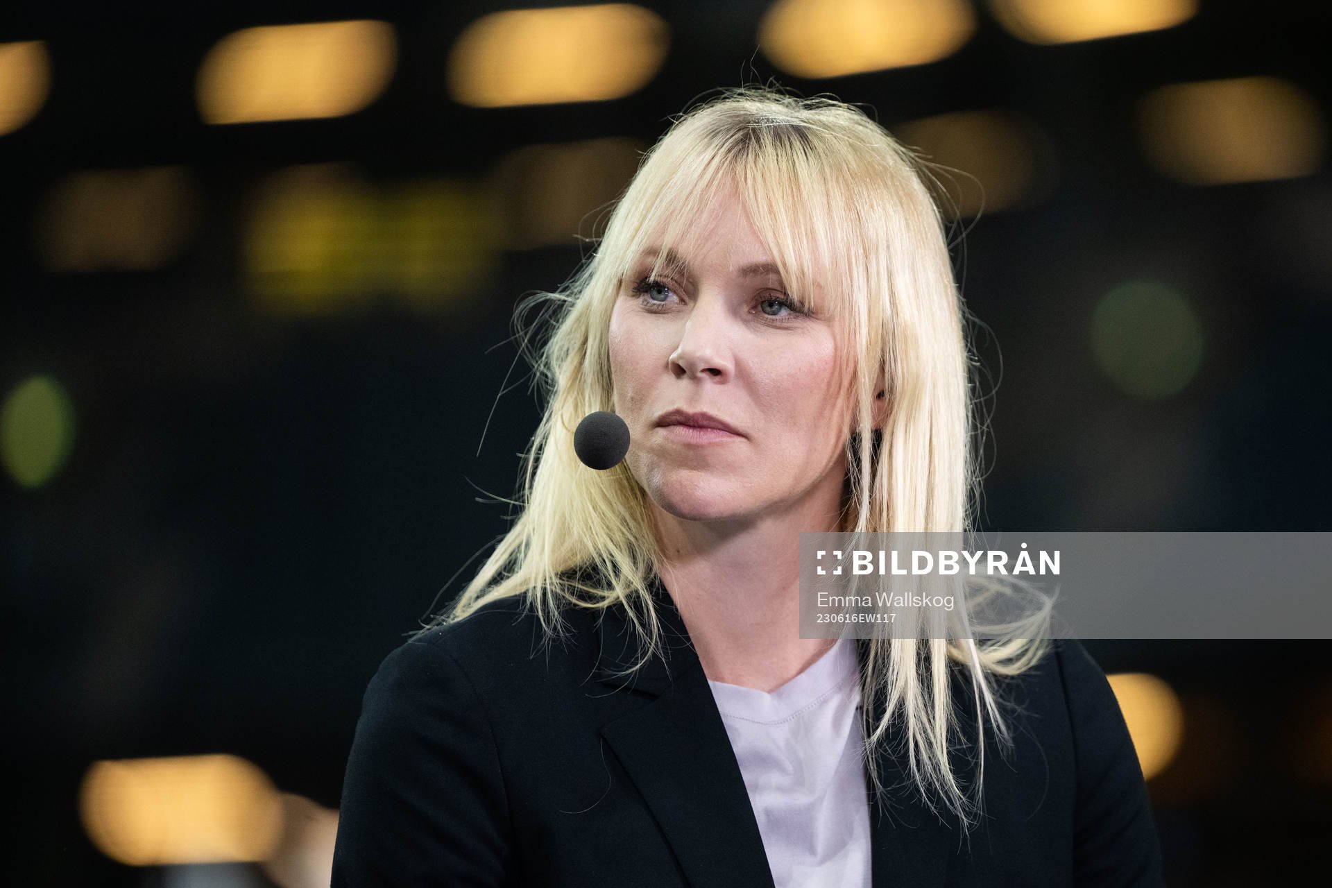 Johanna Frisk in the Viaplay studio