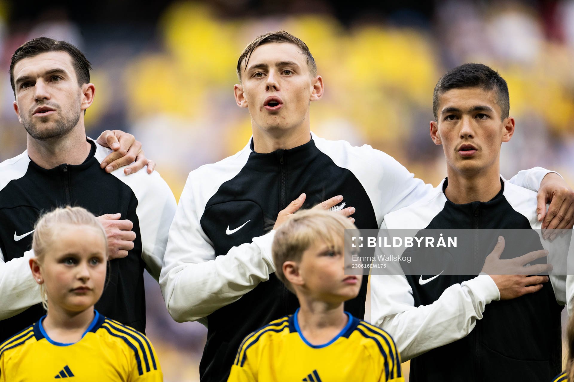 Tim Payne, Ben Waine and Elijah Just of New Zealand