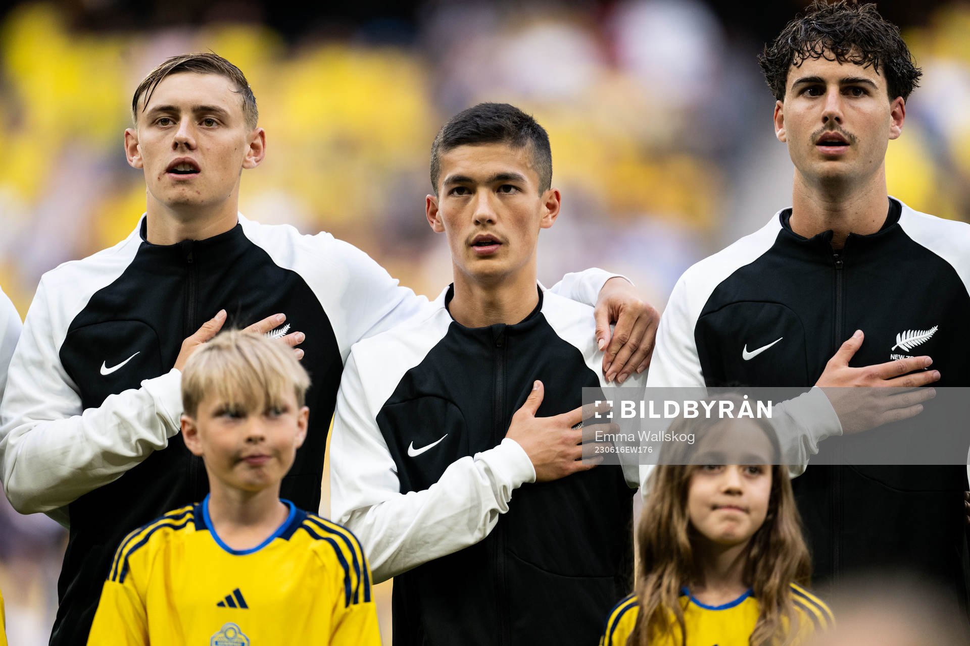 Ben Waine, Elijah Just  and Matt Garbett of New Zealand
