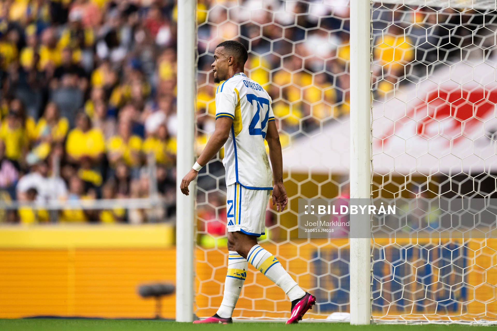 Robin Quaison of Sweden looks dejected
