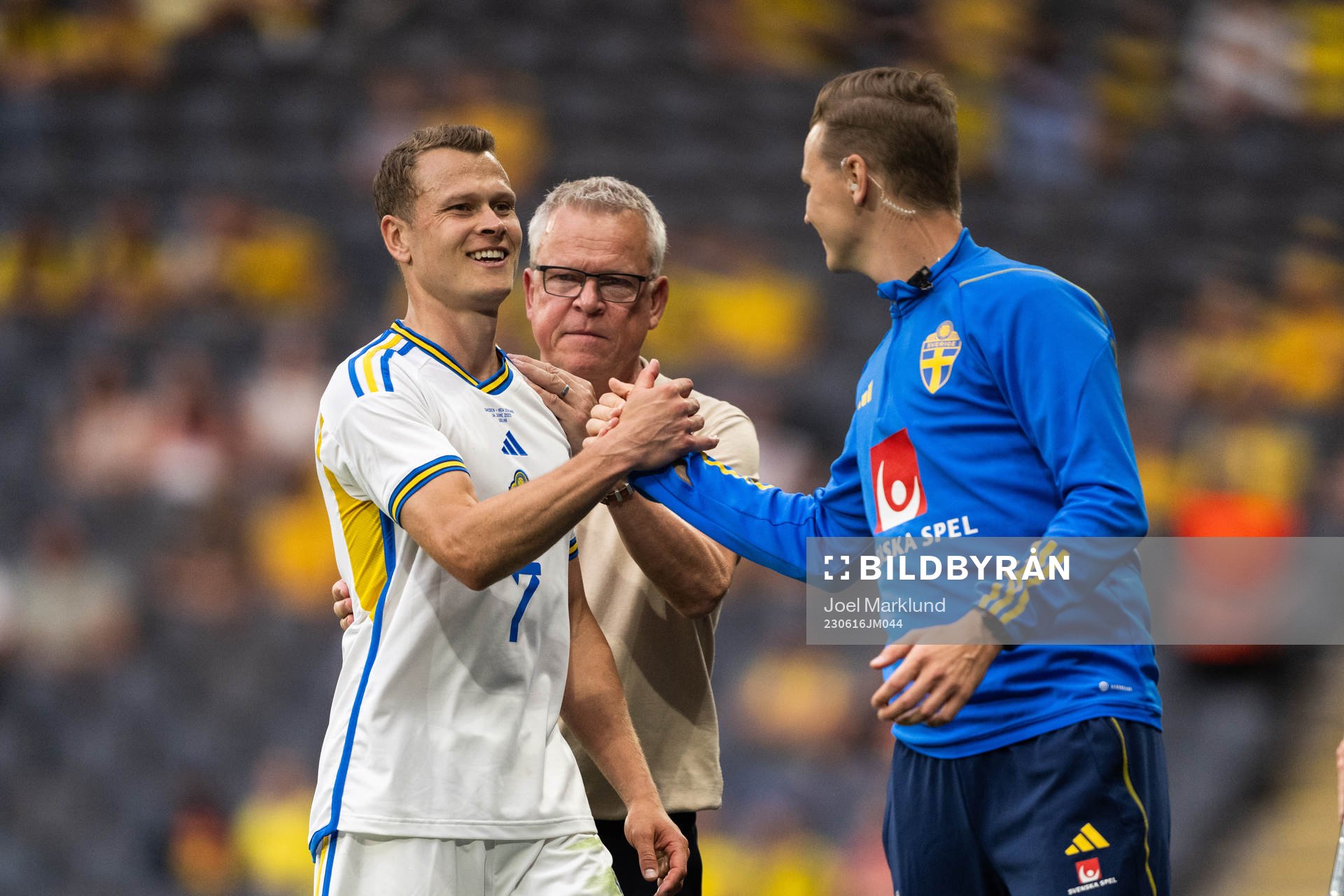 Viktor Claesson, Head coach Janne Andersson and Goalkeeper