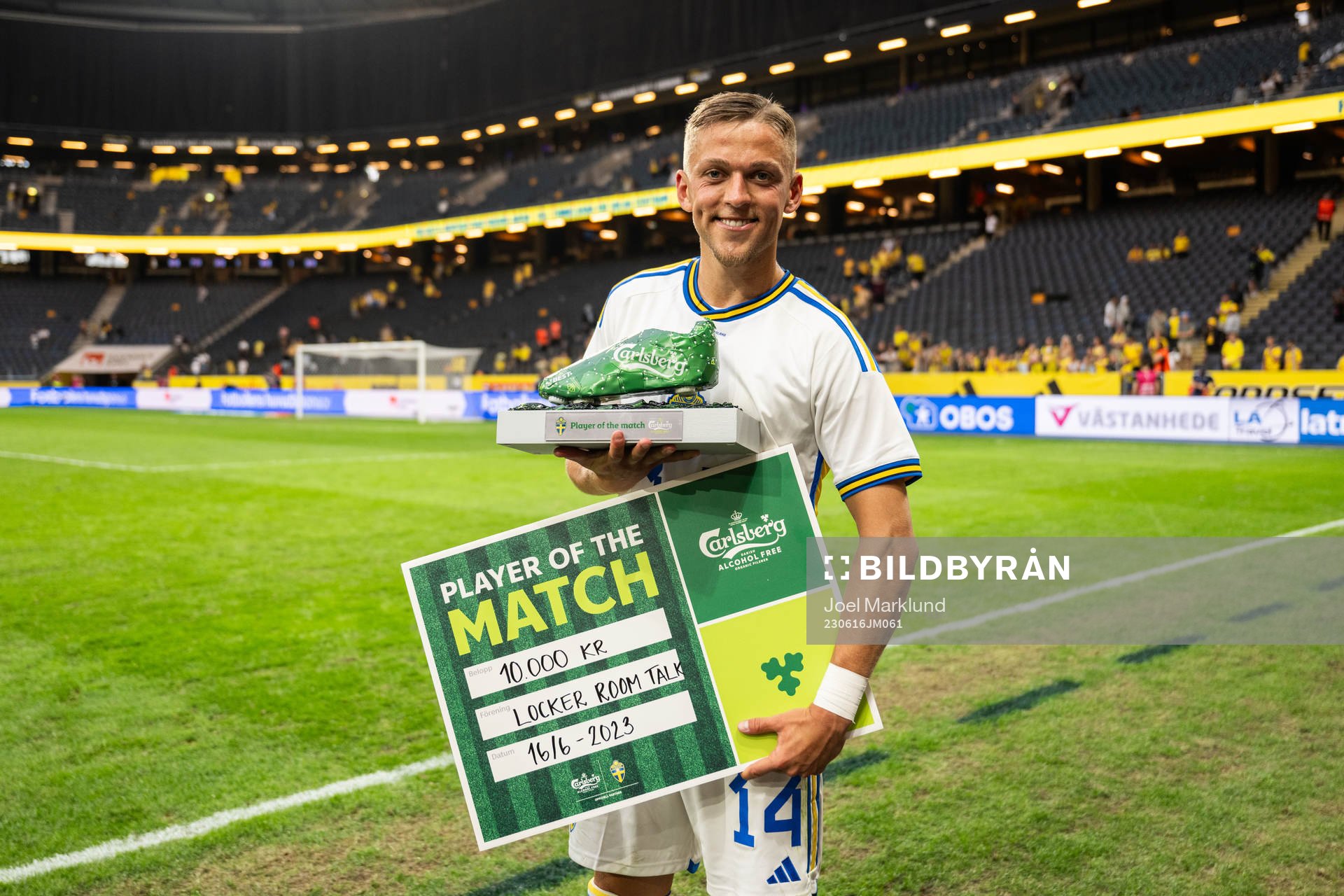Jesper Karlsson of Sweden afte the international friendly football match between Sweden and New Zealand on June 16, 2023 in Stockholm.