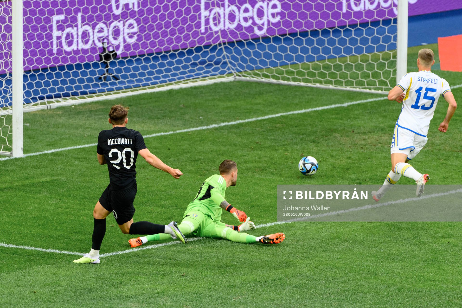 Callum Mccowatt of New Zealand scores 0-1 behind goalkeeper