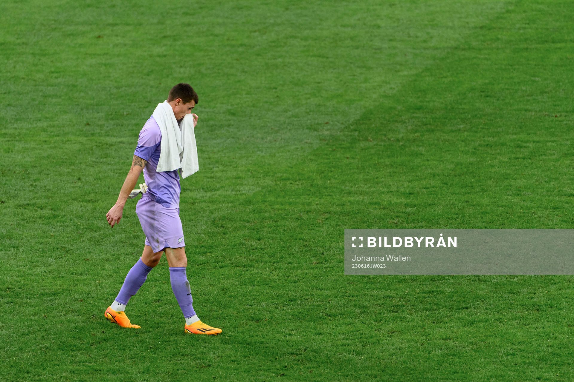 Goalkeeper Oli Sail of New Zealand looks dejected