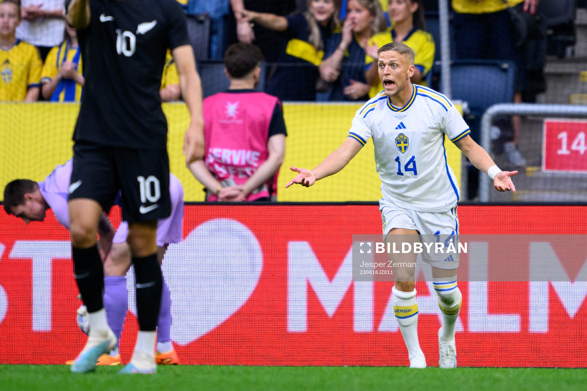 Jesper Karlsson of Sweden reacts