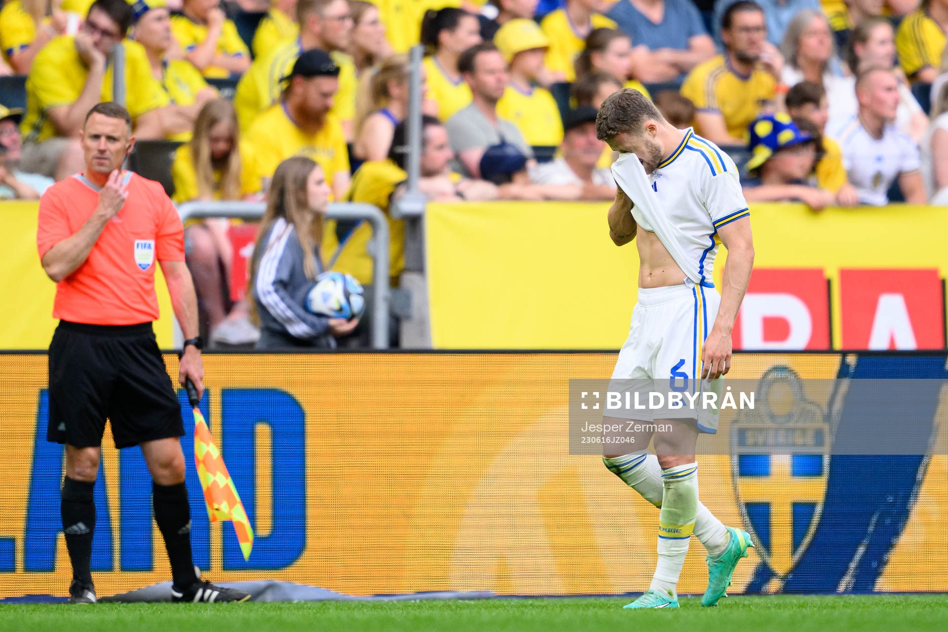Gabriel Gudmundsson of Sweden looks dejected
