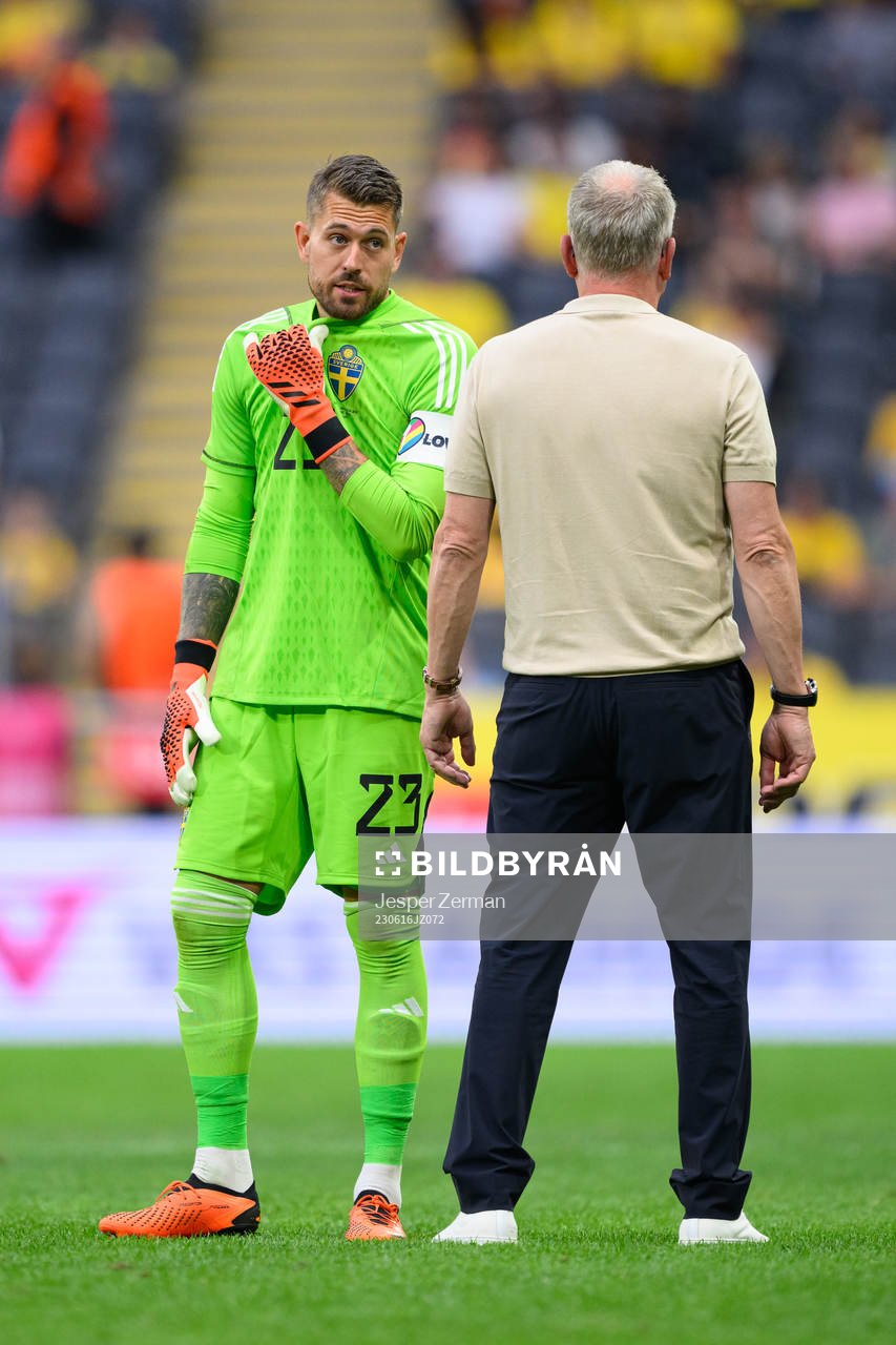 Goalkeeper Kristoffer Nordfeldt of Sweden