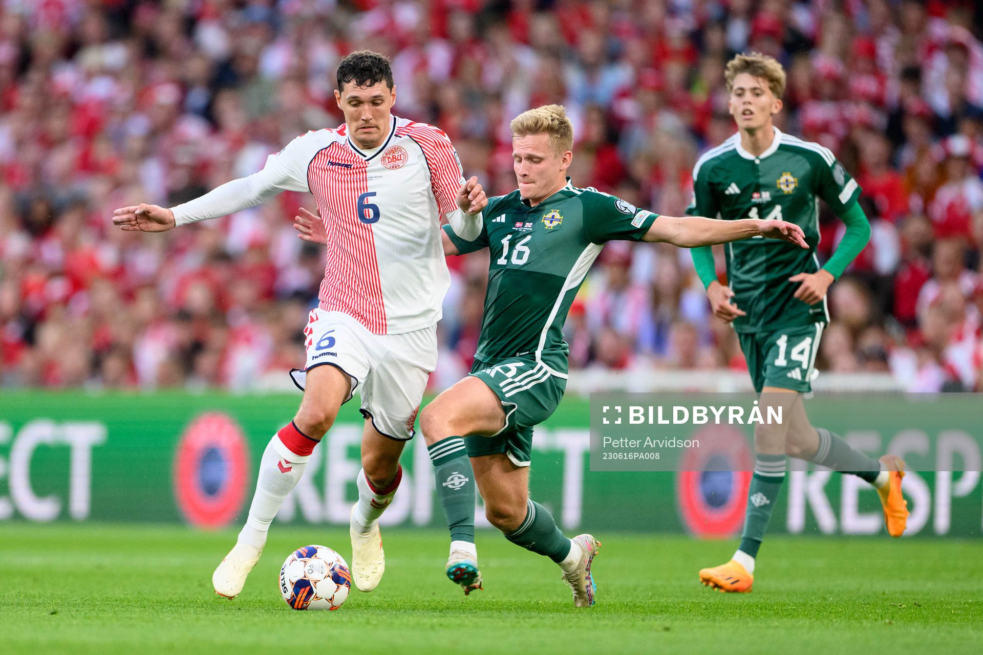 Andreas  Christensen of Denmark and Alistair McCann of