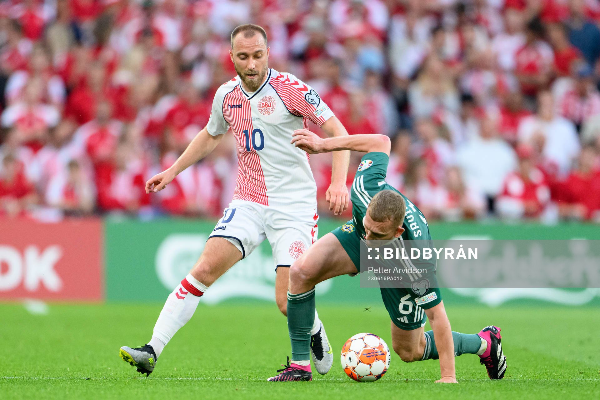 Christian Eriksen of Denmark and George Saville of Northern