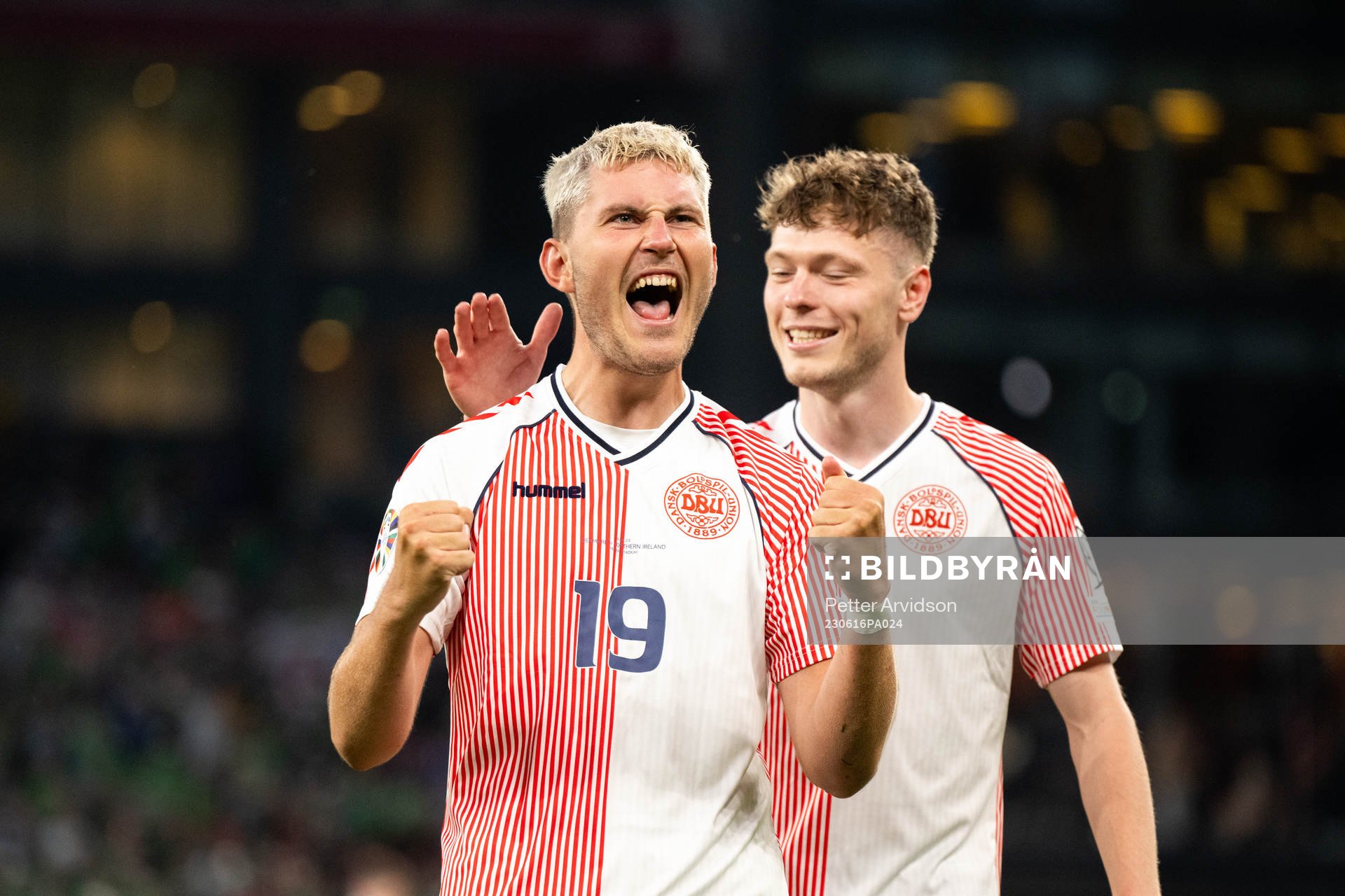 Jonas Wind of Denmark celebrates