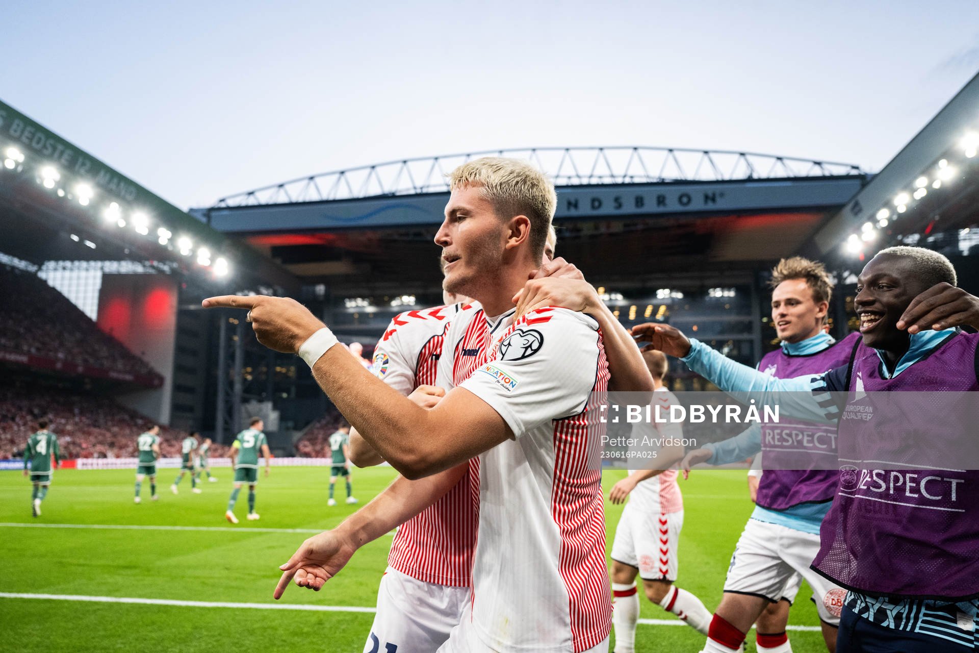 Jonas Wind of Denmark celebrates