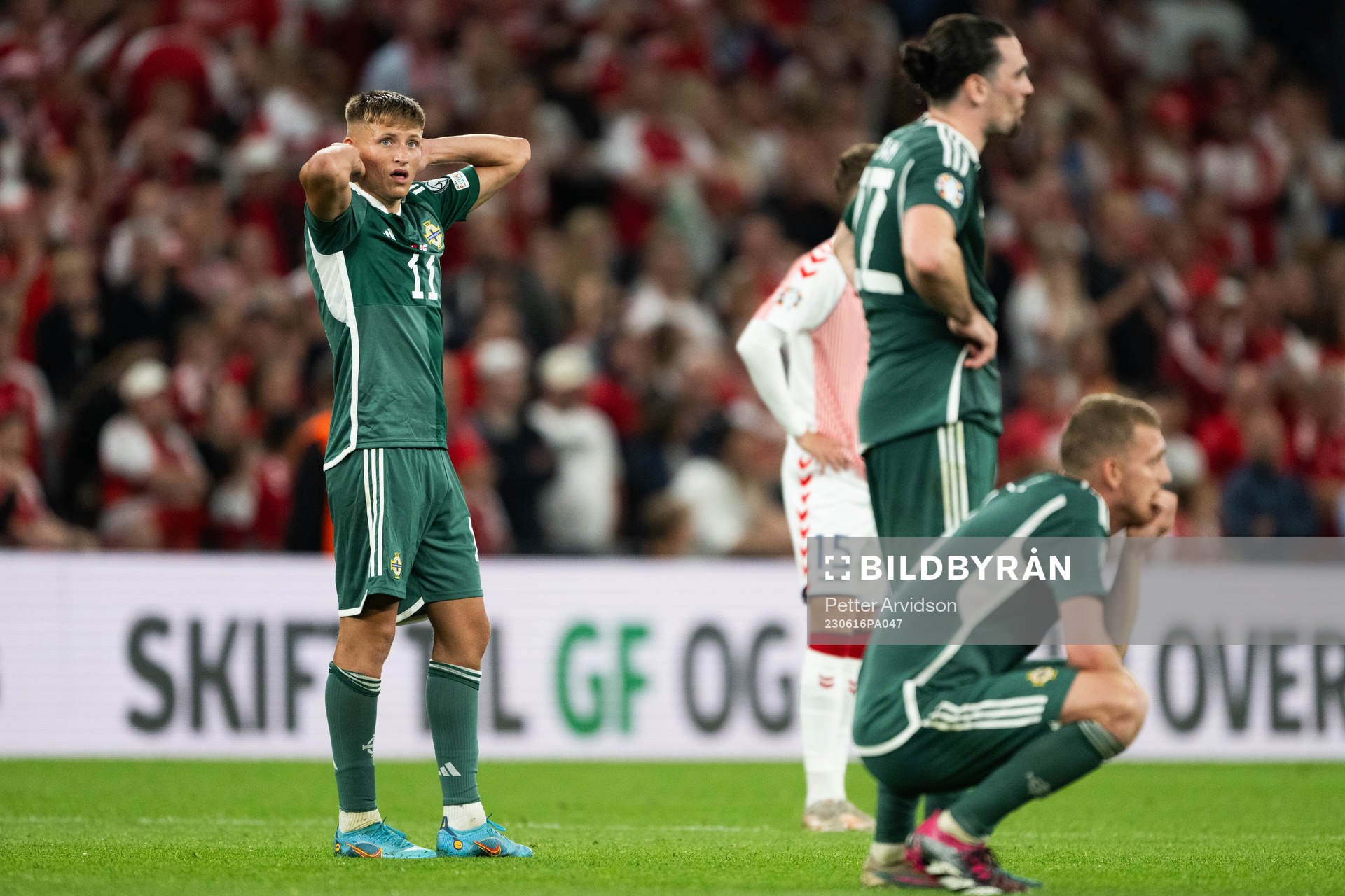 Callum Marshall of Northern Ireland looks dejected