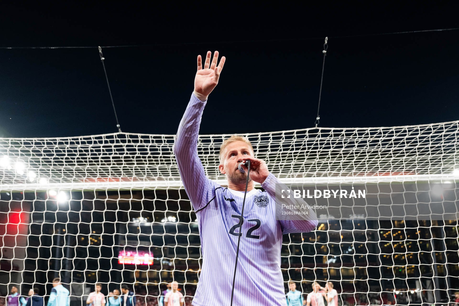 Goalkeeper Kasper Schmeichel of Denmark  celebrates