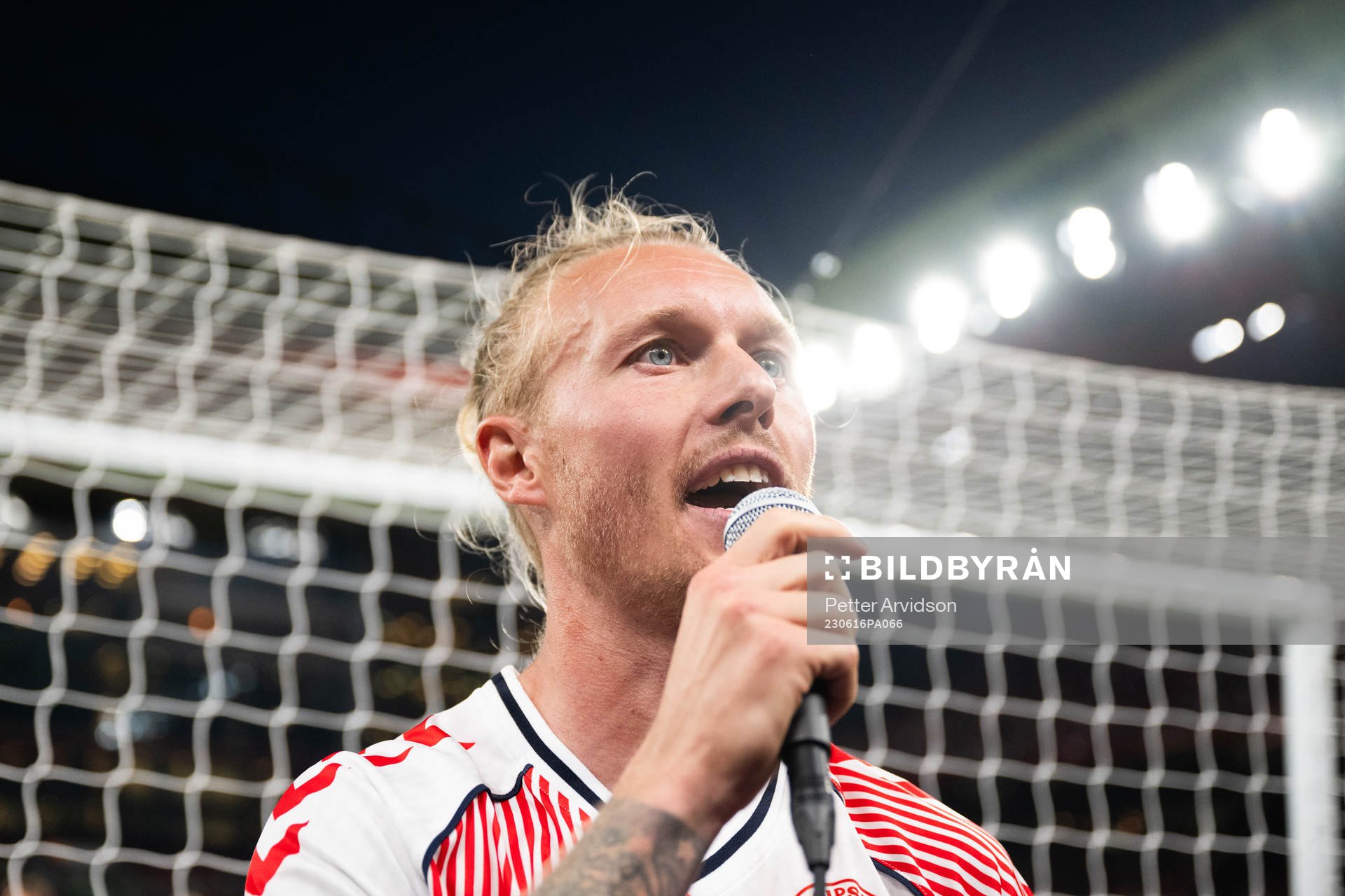 Simon Kjær of Denmark celebrates after the UEFA Euro Qualifier football match between Denmark and Northern Ireland on June 16, 2023 in Copenhagen.