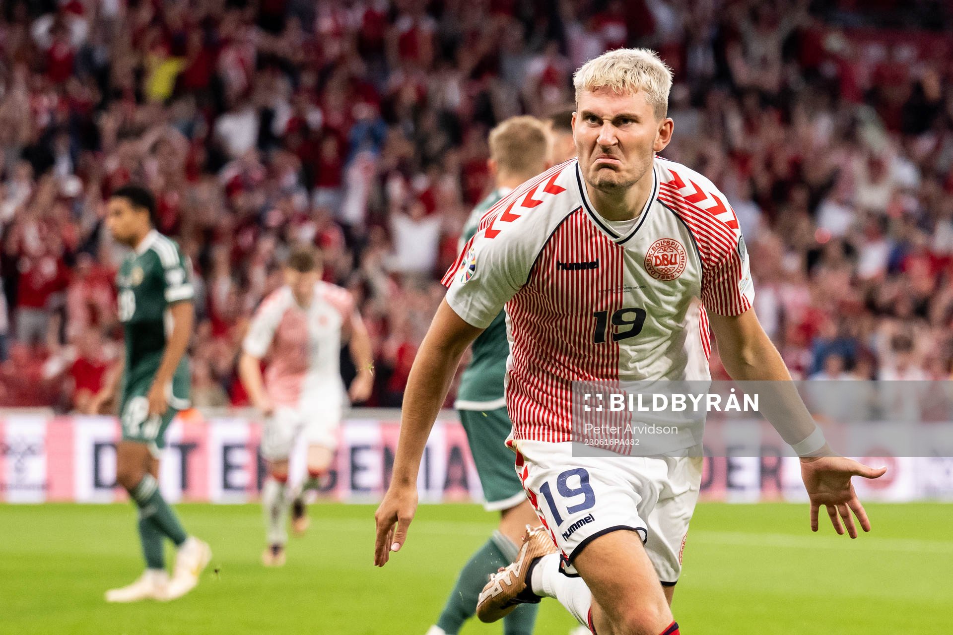 Jonas Wind of Denmark celebrates