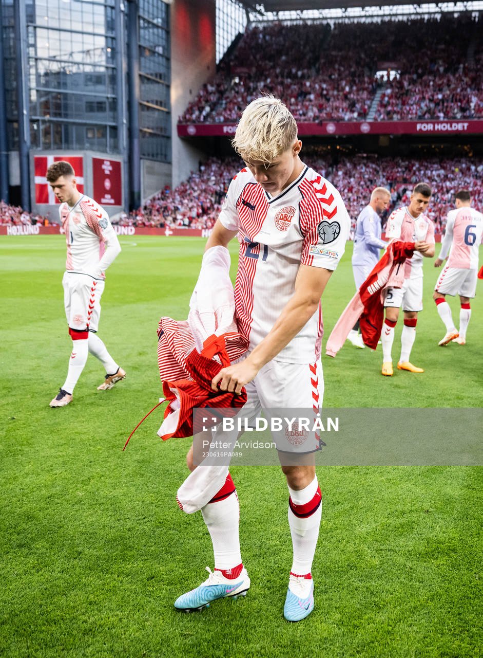 Rasmus Højlund of Denmark