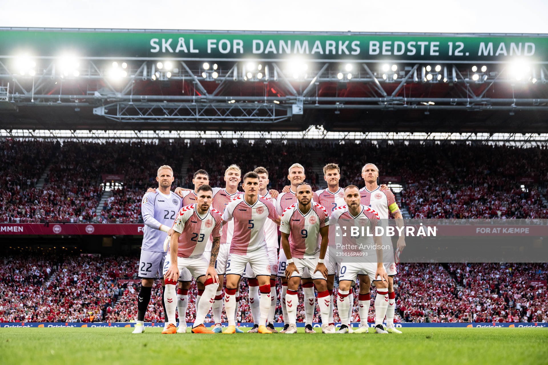 The staring eleven of Denmark pose for a photo