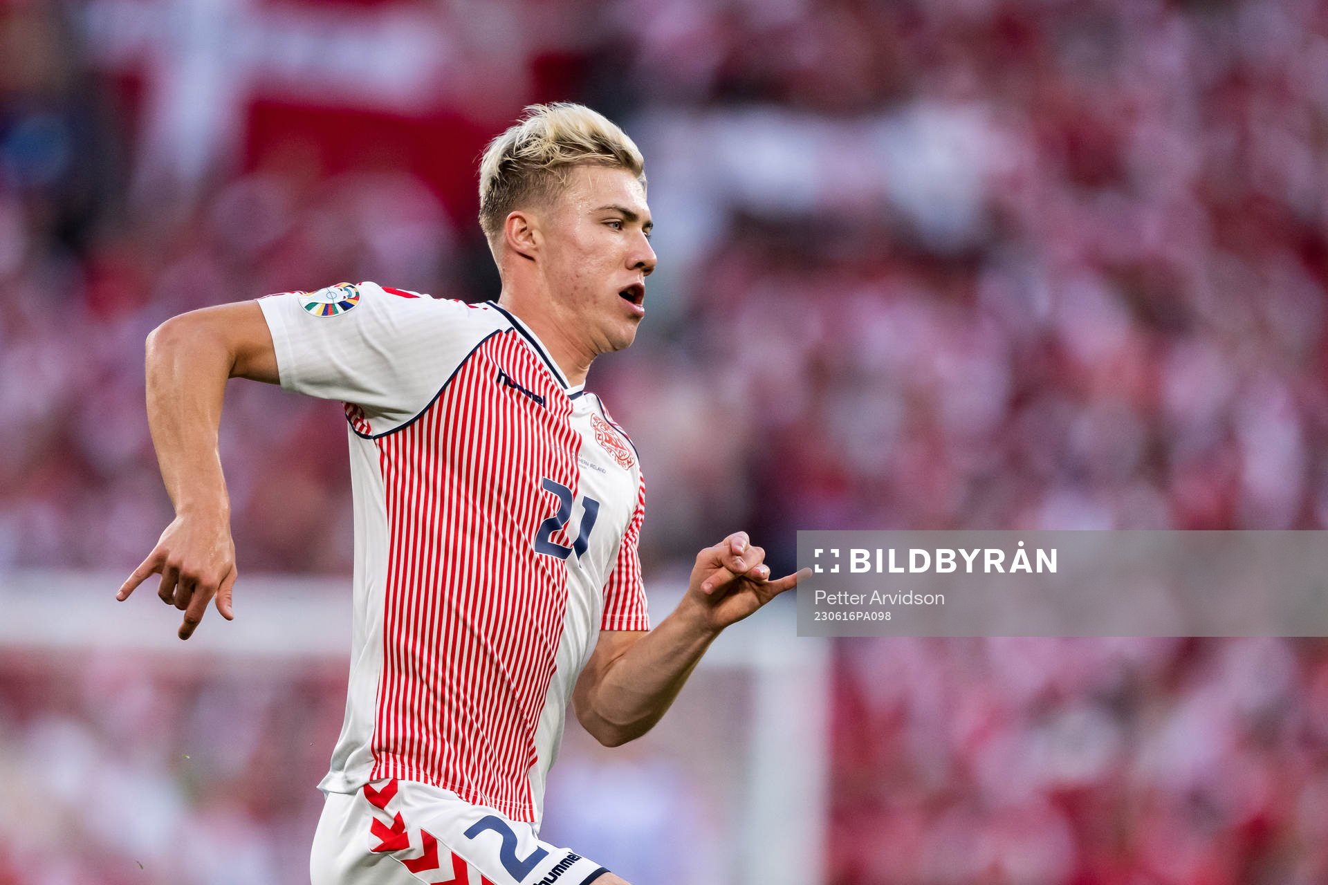 Rasmus Højlund of Denmark