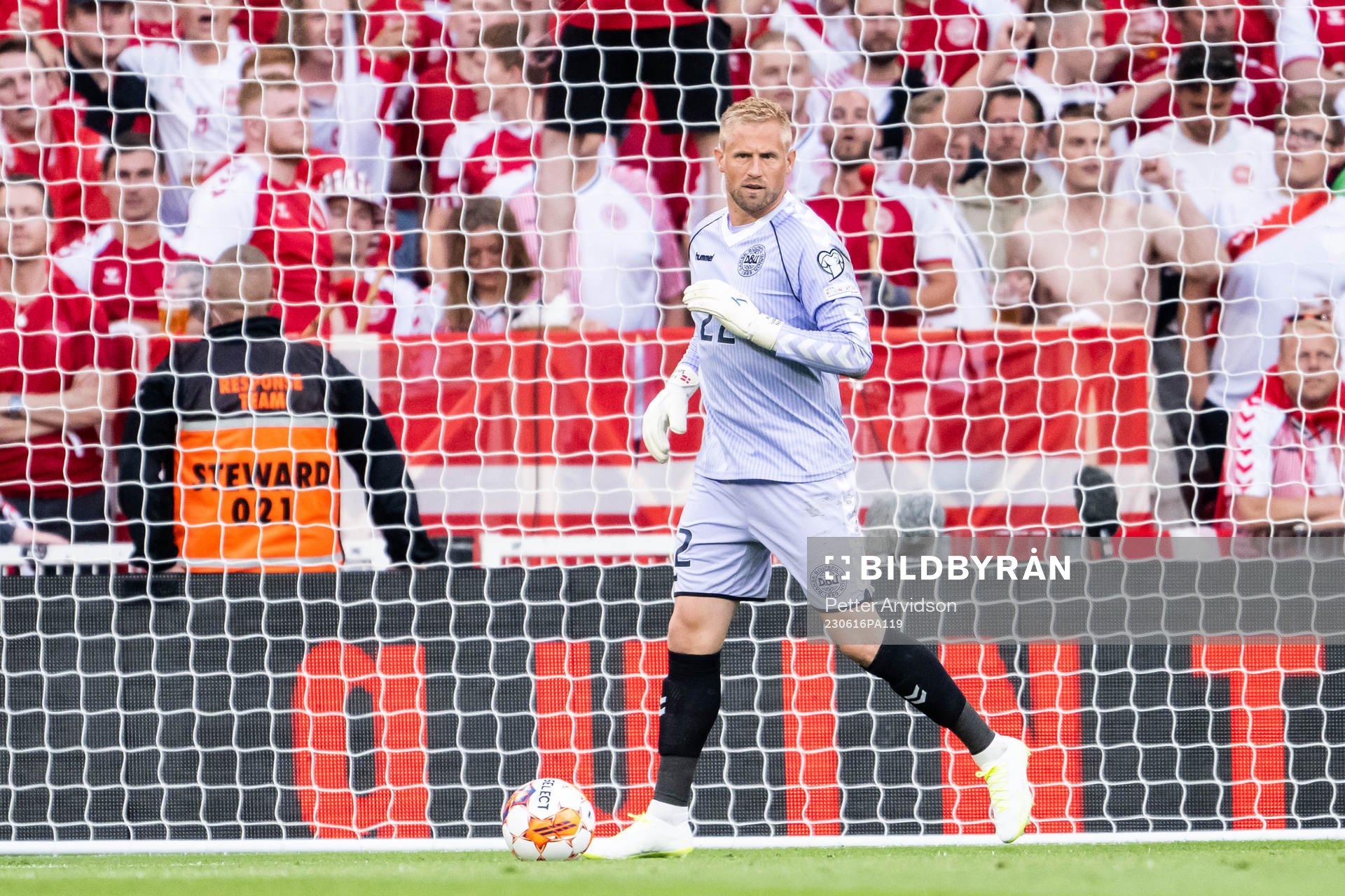 Goalkeeper Kasper Schmeichel of Denmark