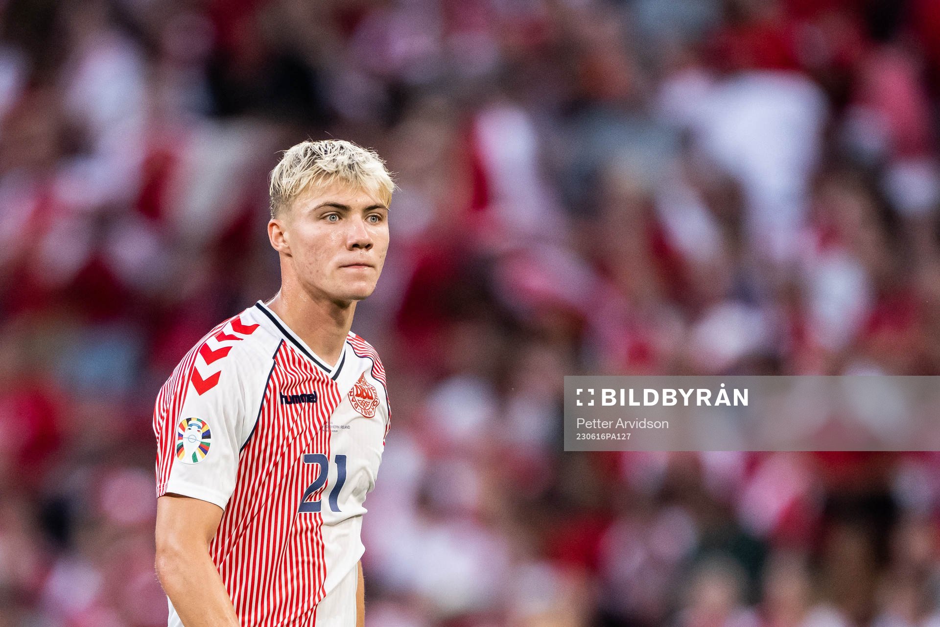 Rasmus Højlund of Denmark