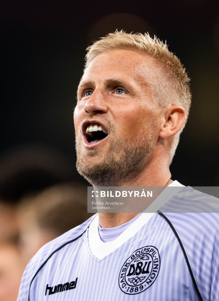 Goalkeeper Kasper Schmeichel of Denmark celebrates