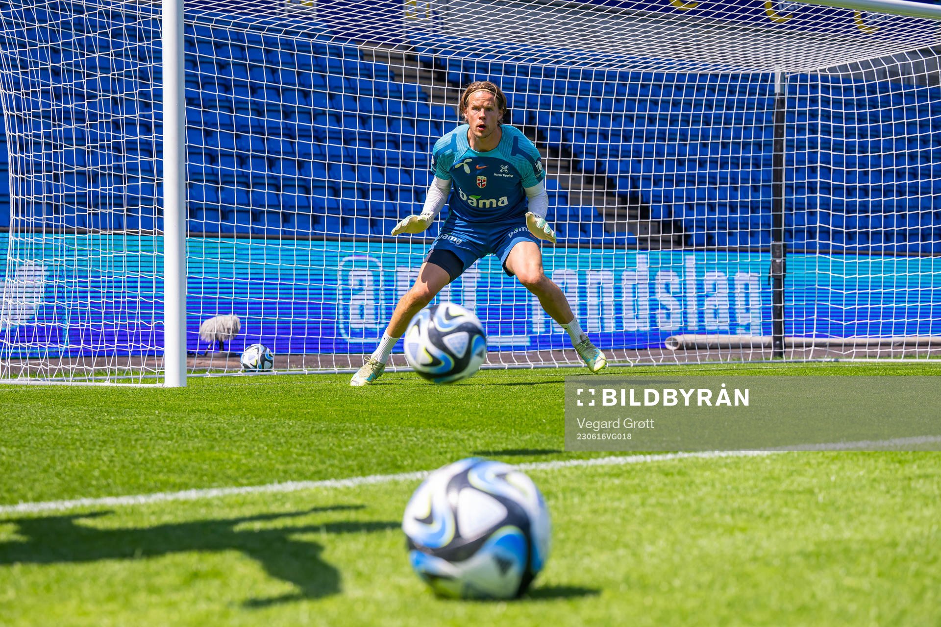 Goalkeeper Ørjan Håskjold Nyland of the Norwegian
