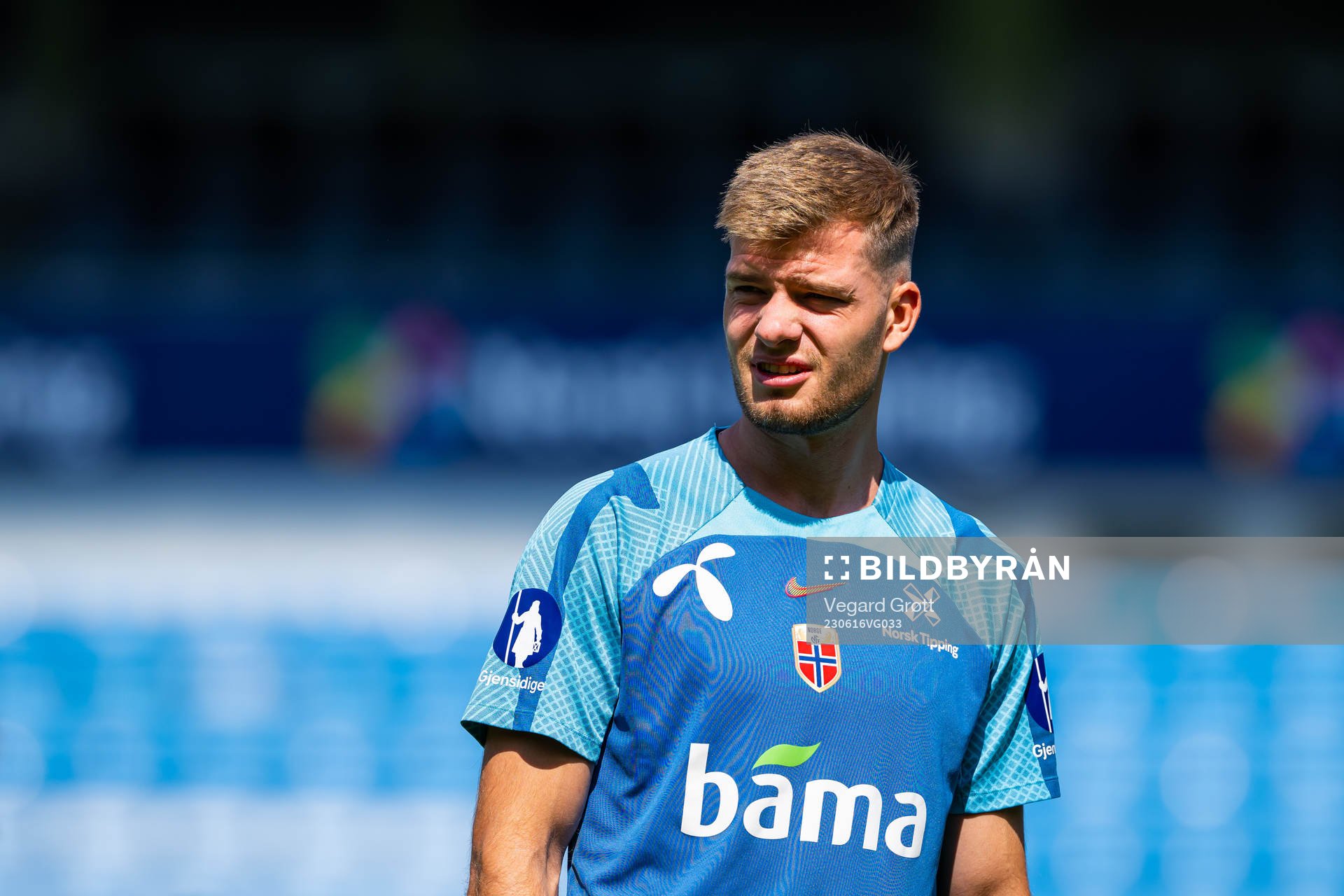 Alexander Sørloth of the Norwegian national football team