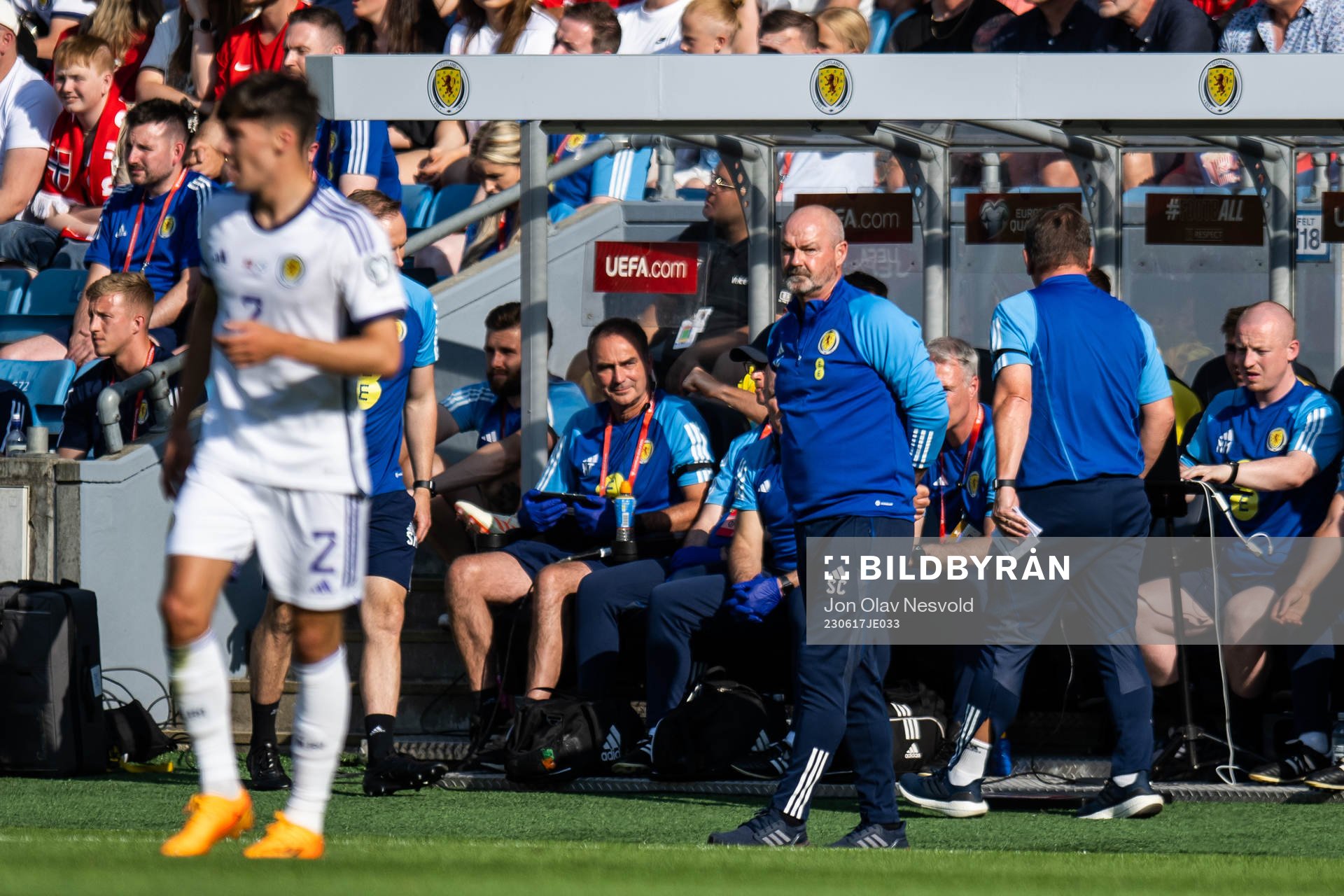 Head coach Steve Clarke of Scotland during the UEFA Euro Qualifier football match between Norway and Scotland on June 17, 2023 in Oslo.