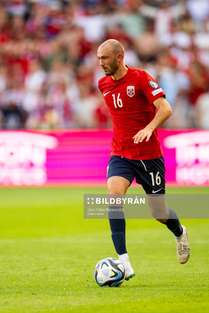 Fredrik Aursnes of Norway the UEFA Euro Qualifier football