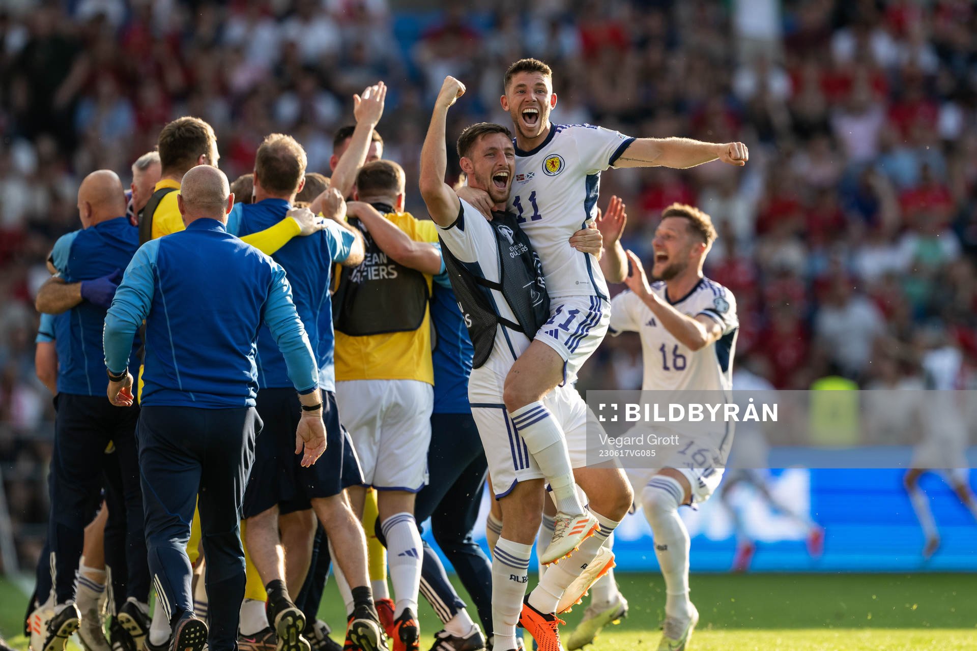 Ryan Christie of Scotland celebrates