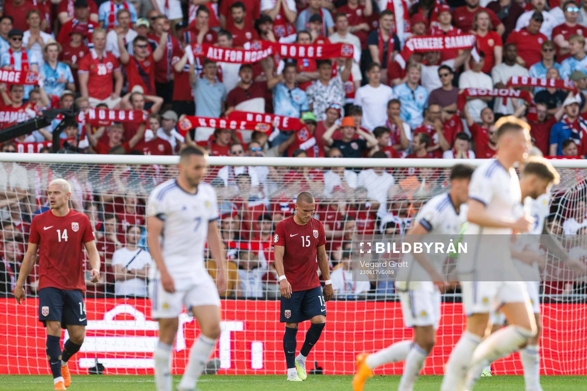 Leo Skiri Østigård of Norway looks dejected